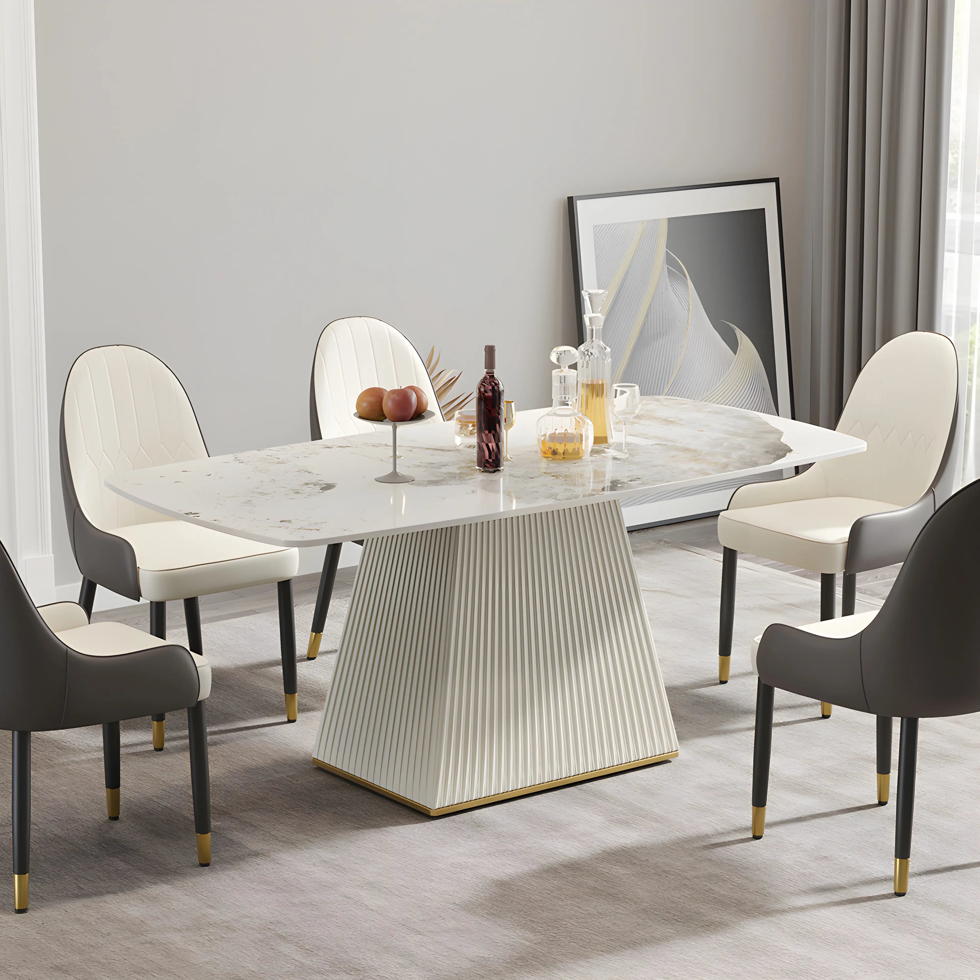 Modena Dining Table Table Interior Moderna white White + Gray