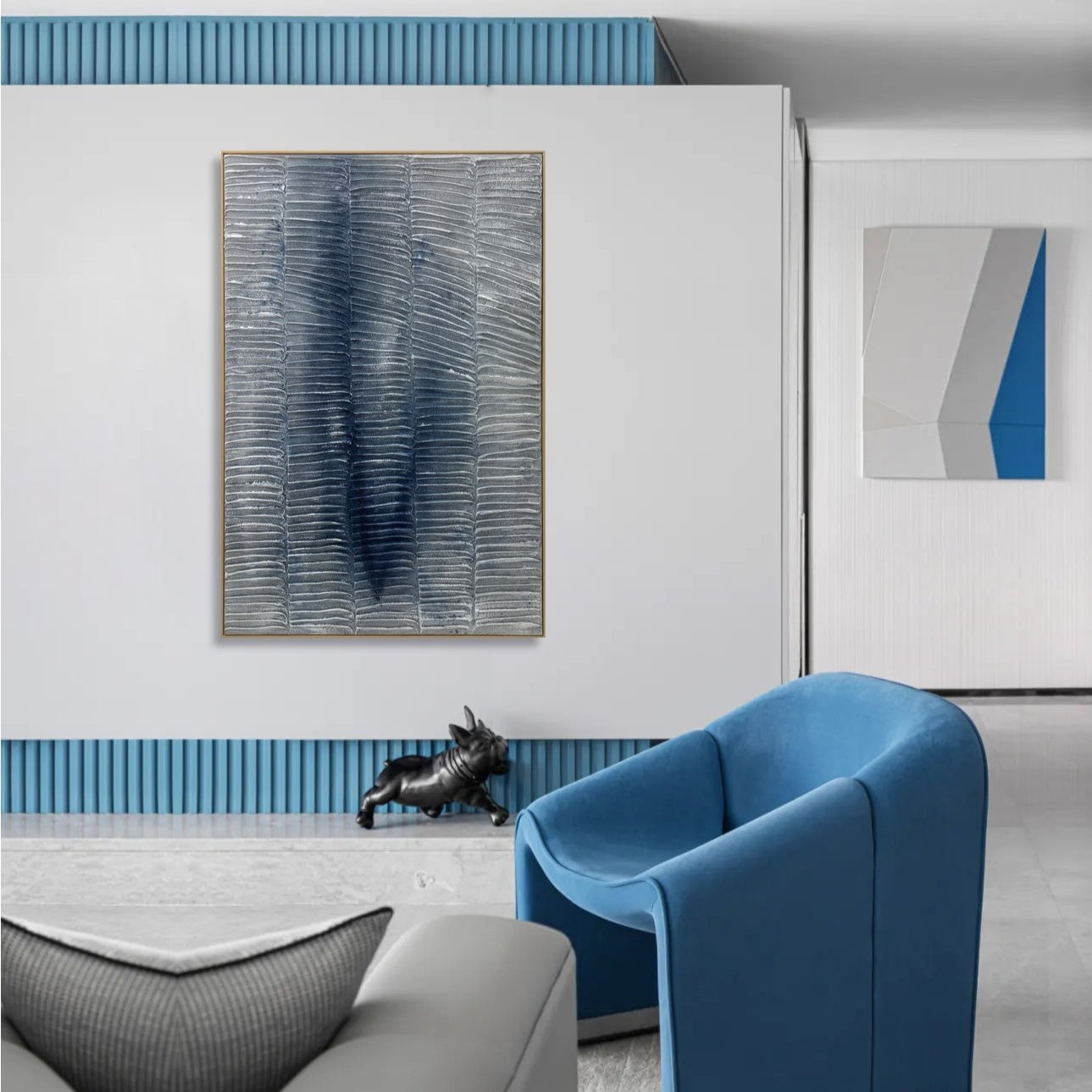 Whitewash Waves Wall Art Interior Moderna   