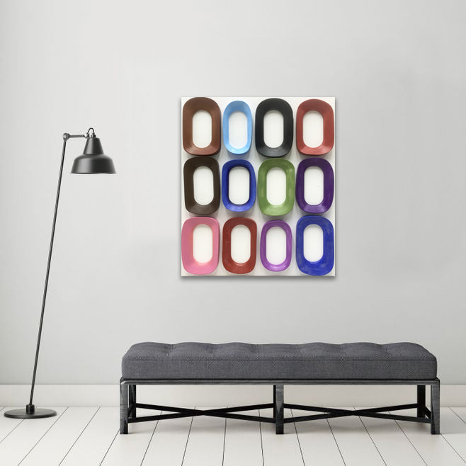 Rainbow Oval Riot: Colorful 3D Wood Wall Display Wall Art Interior Moderna   