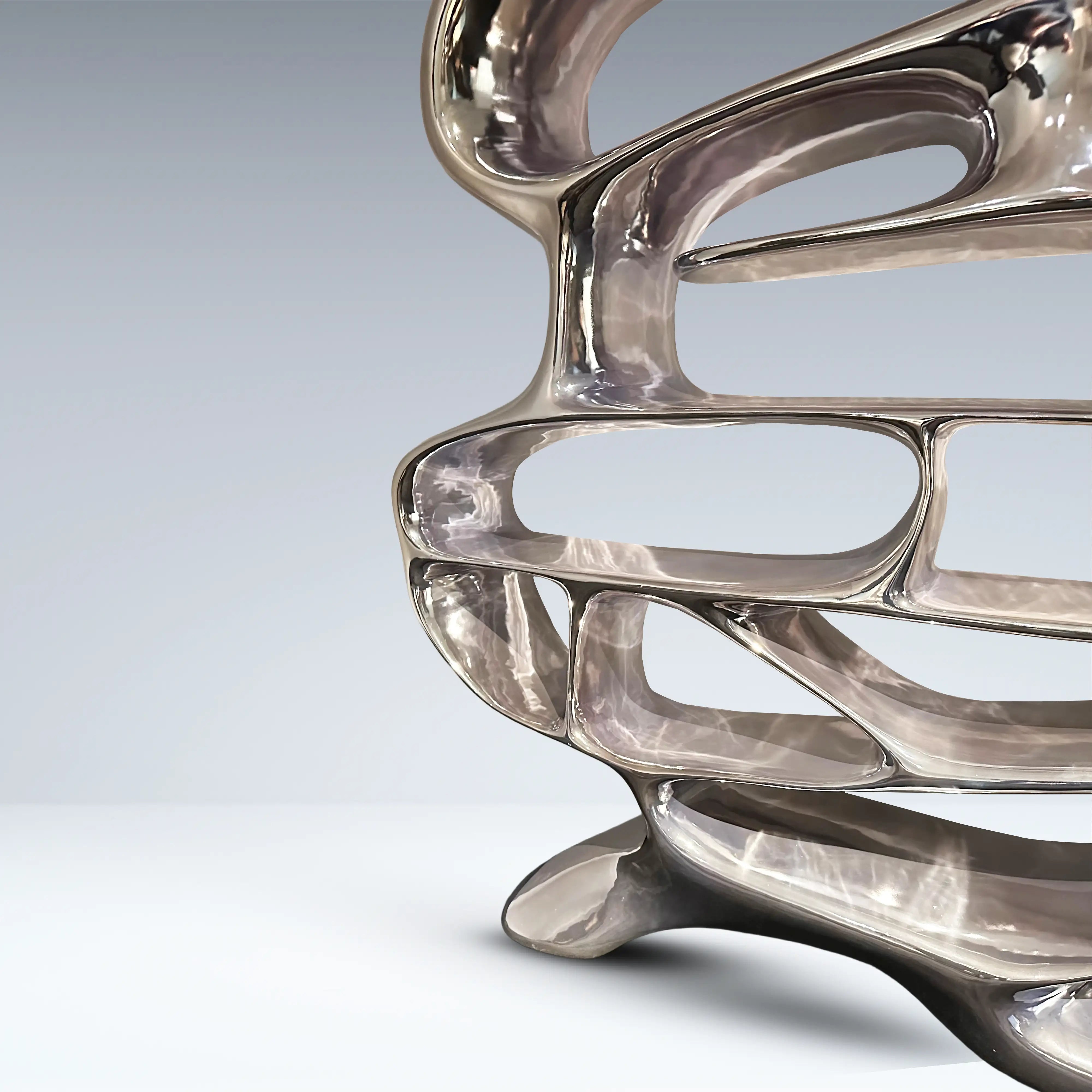 Chrome Mirage Bookshelf Table Interior Moderna