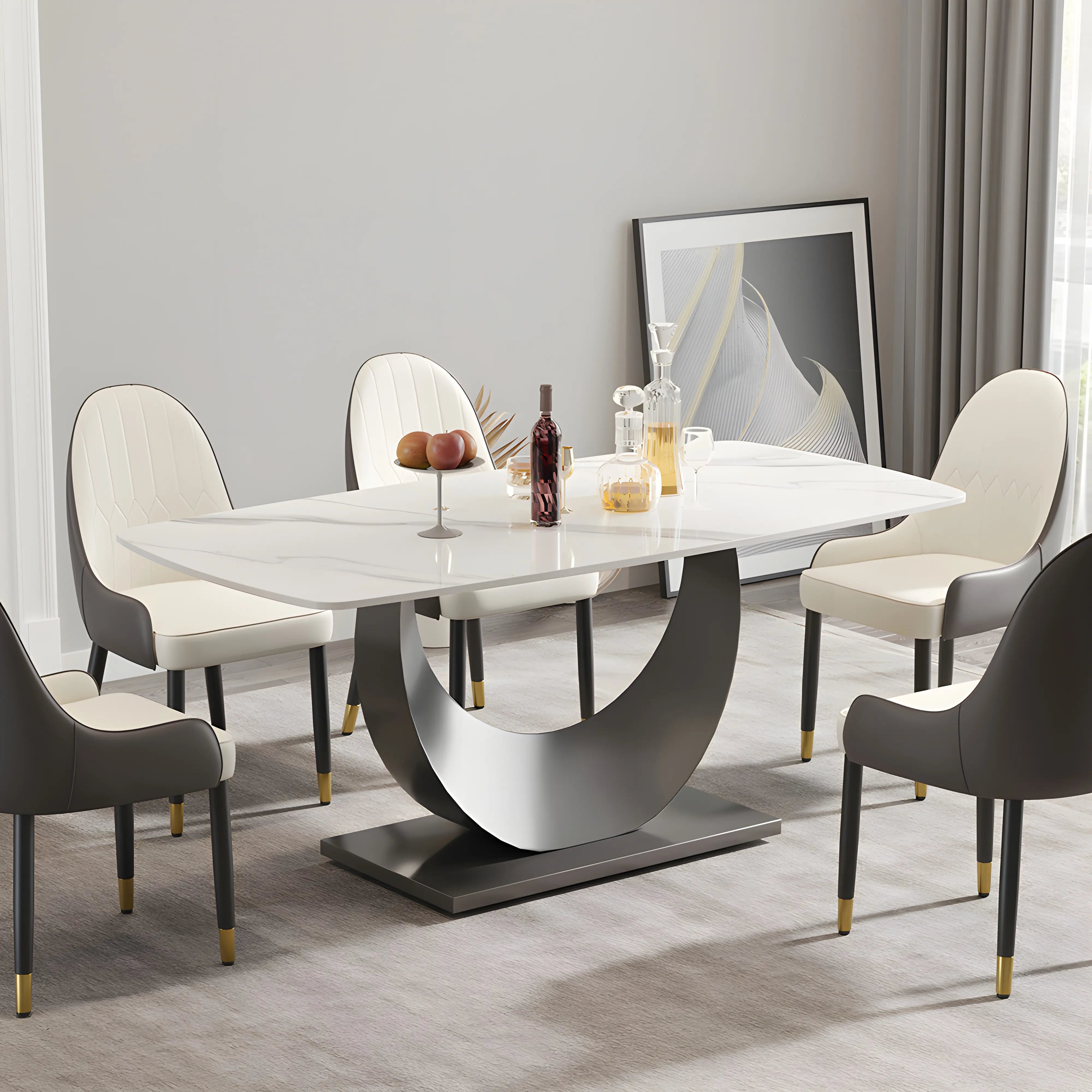Velora Arc Dining Table Table Interior Moderna Black White