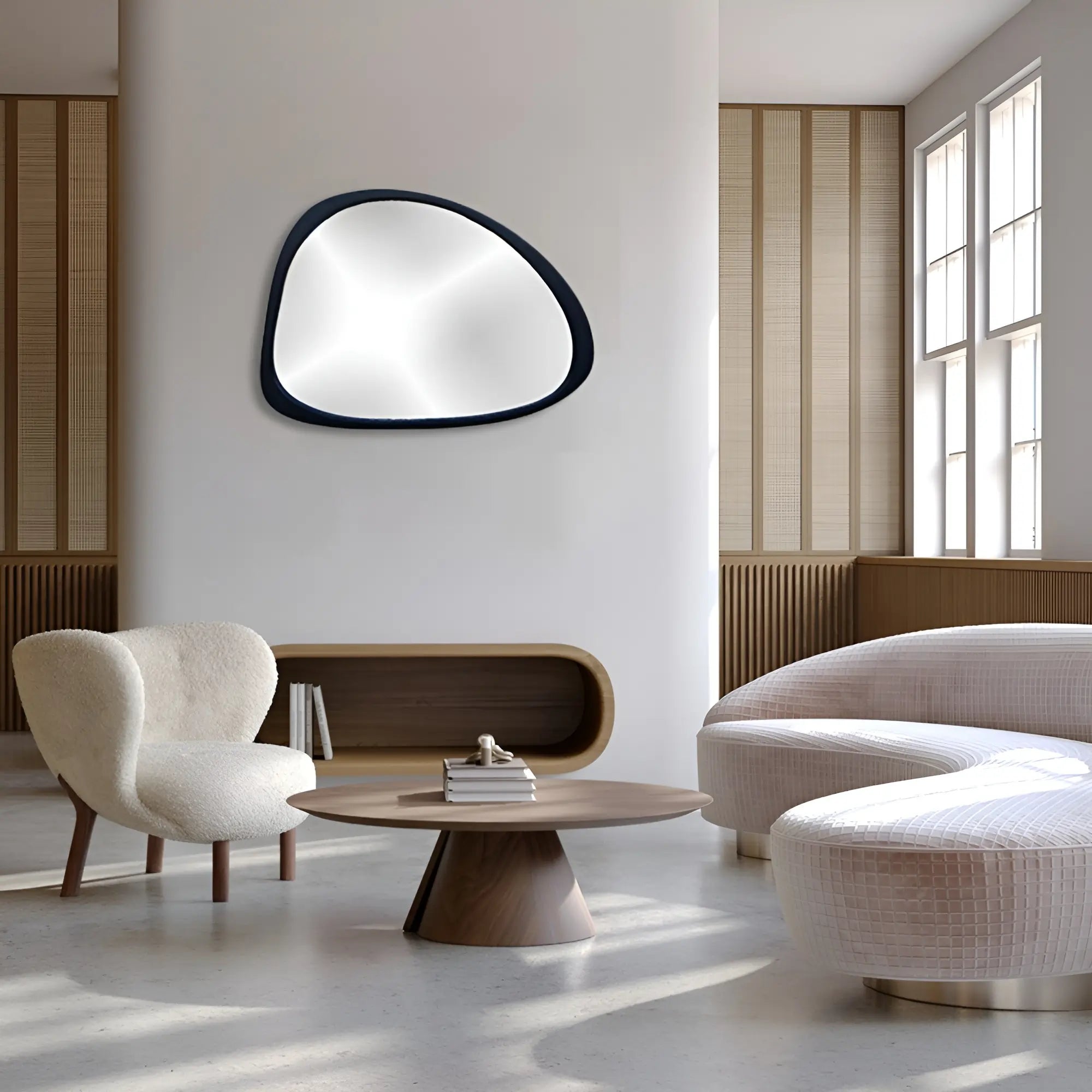 Asymmetrical Oval Mirror Mirror Interior Moderna