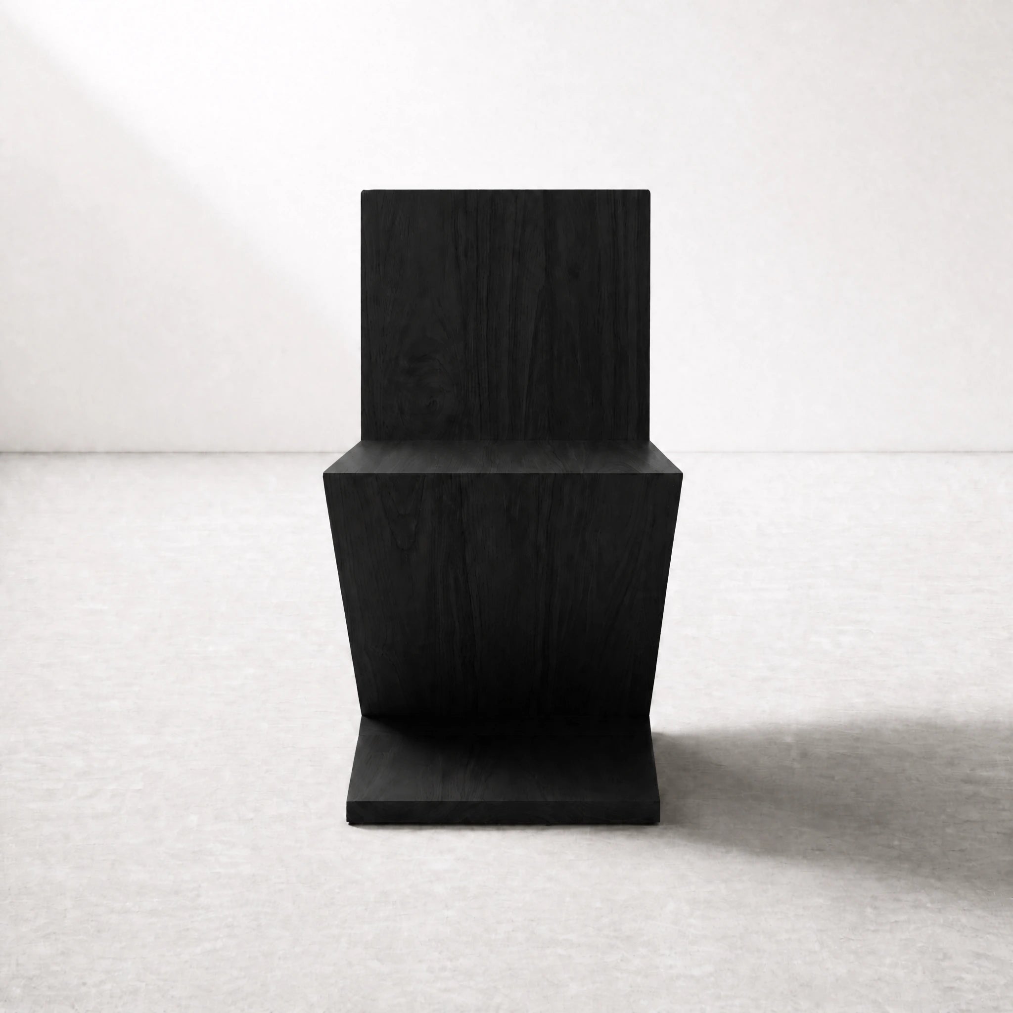 Black Zig Zag Chair top-down angle showing seat and backrest fold
