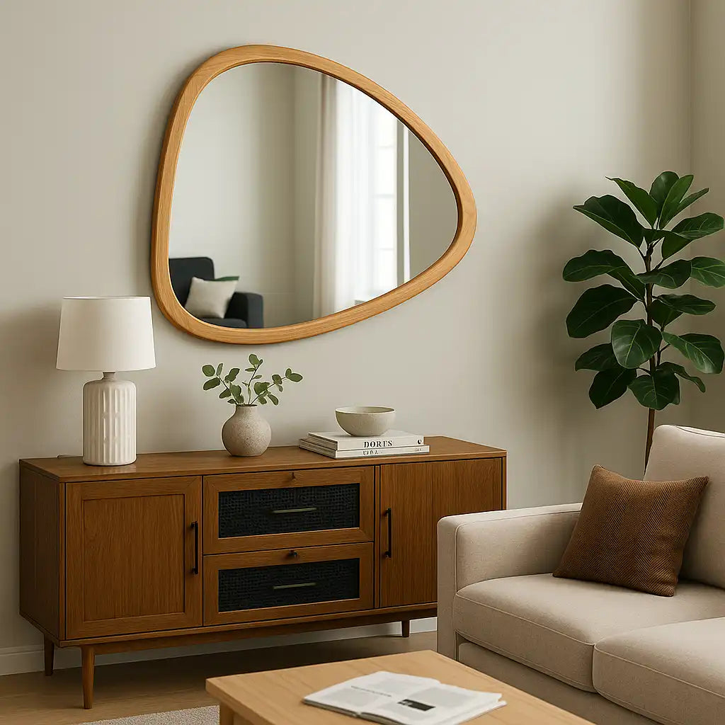 Asymmetrical Oval Mirror