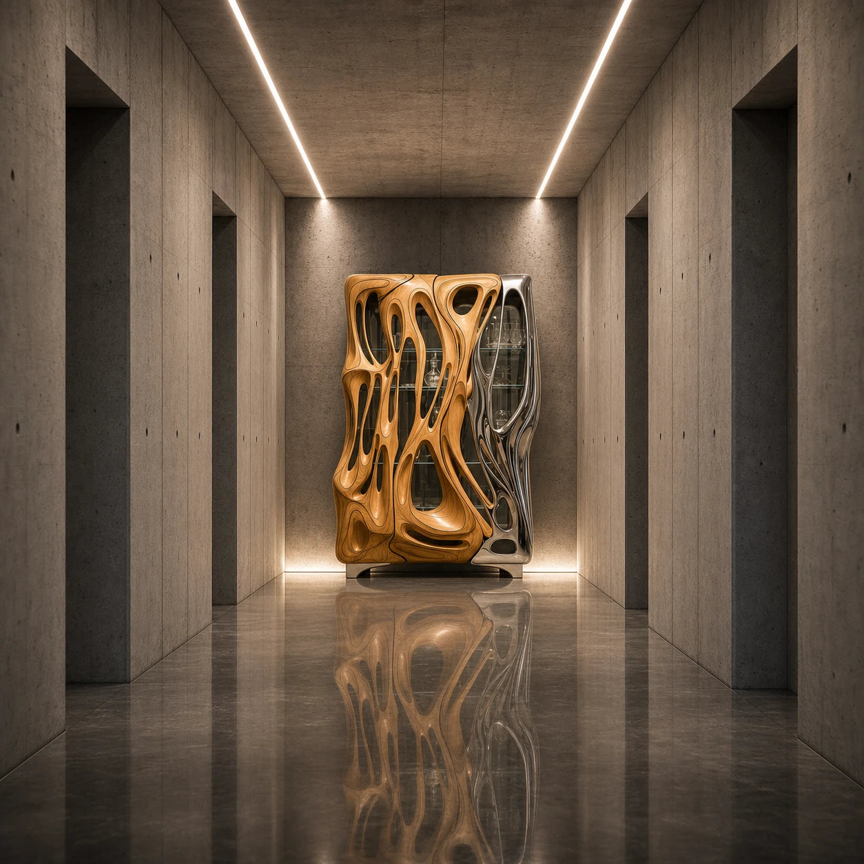 Chrome Mirage Cabinet Furniture Interior Moderna