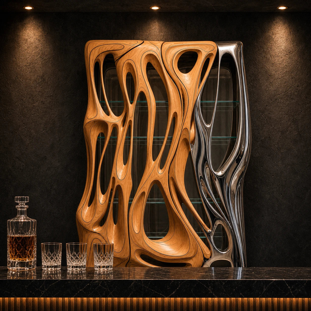 Chrome Mirage Cabinet Furniture Interior Moderna