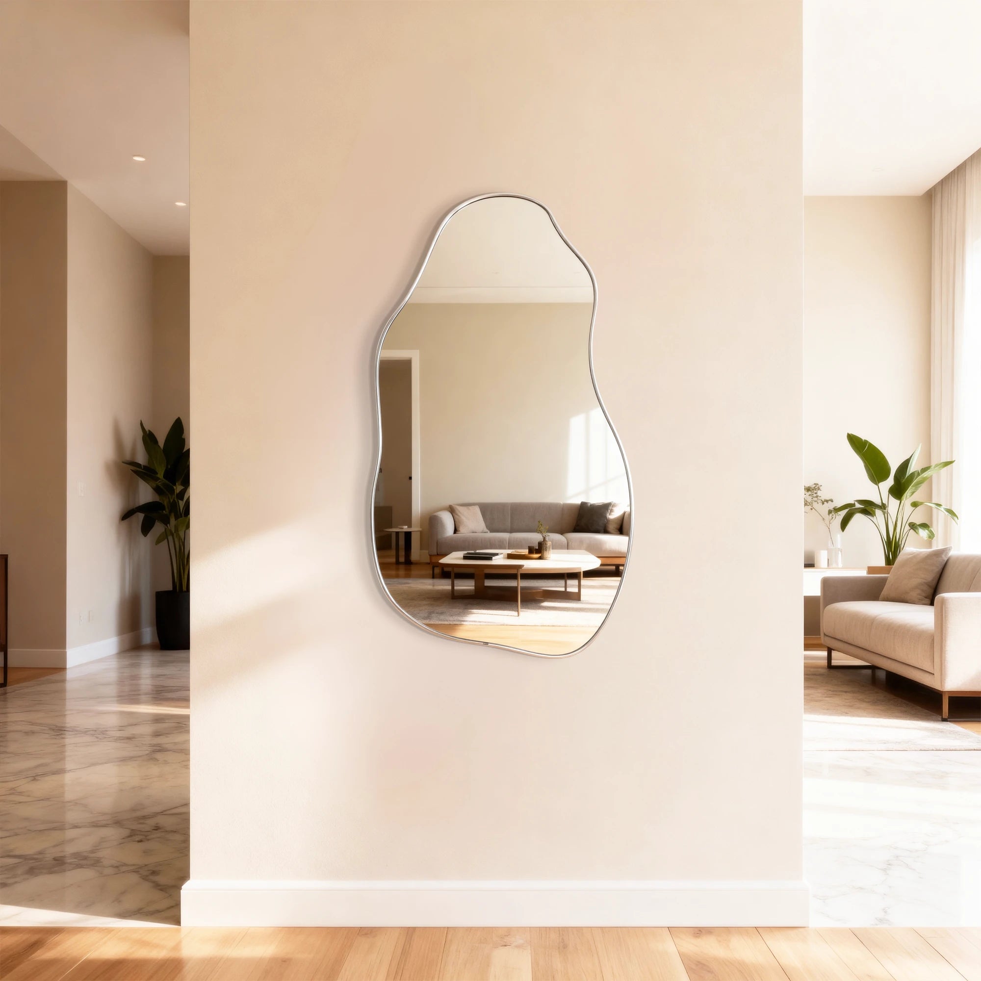 Chrome Irregular Mirror Mirror Interior Moderna
