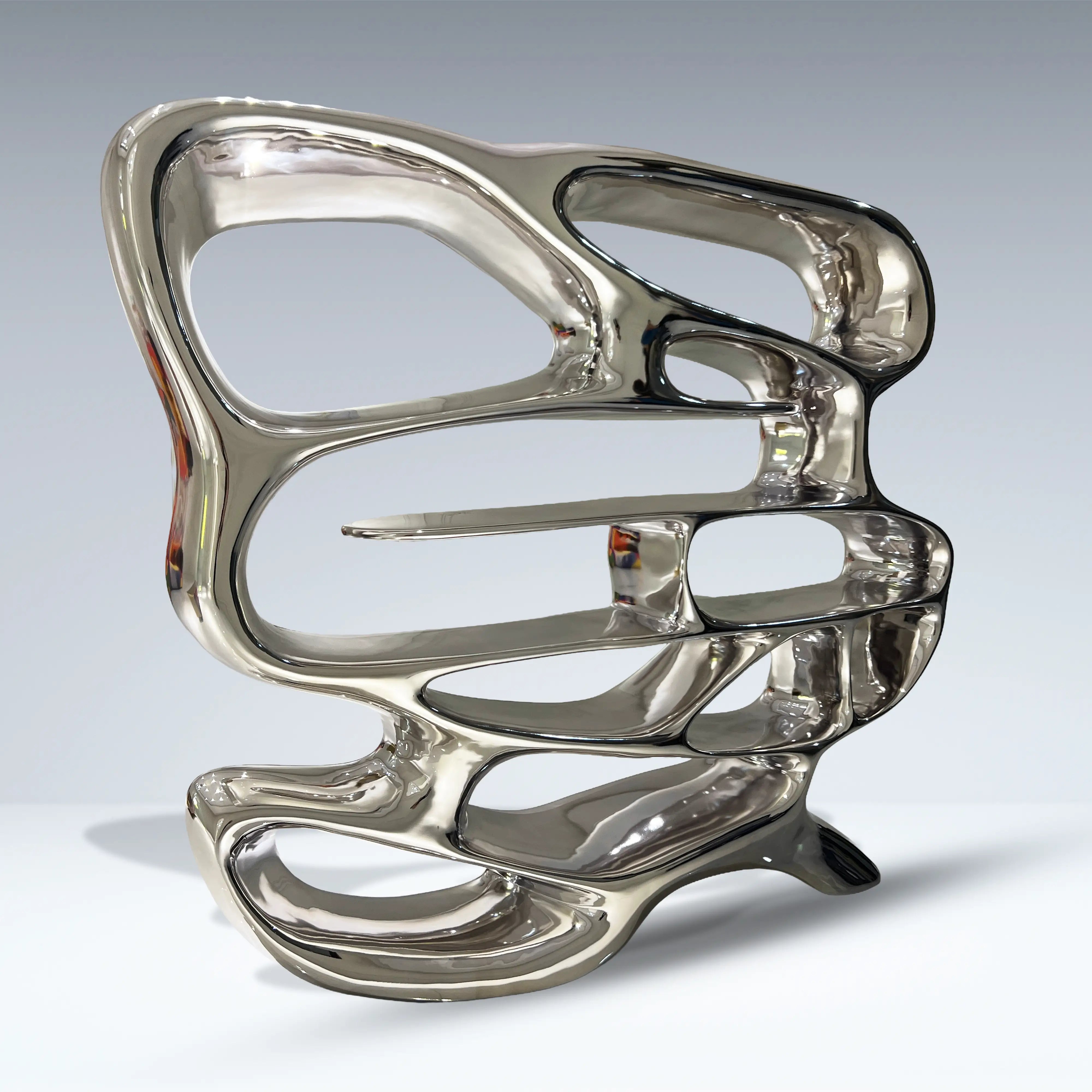 Chrome Mirage Bookshelf Table Interior Moderna