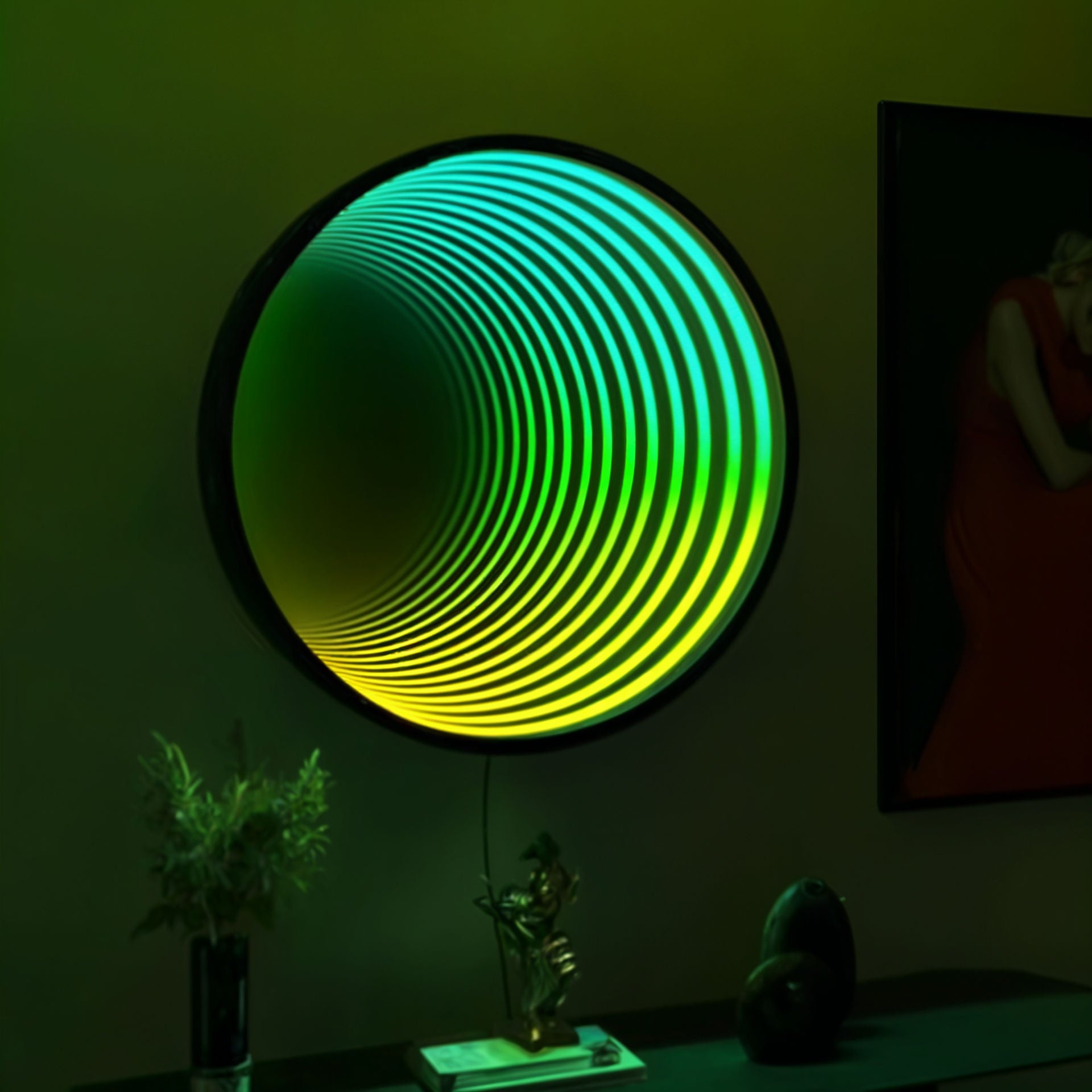 Circle Infinity Mirror Mirror Interior Moderna