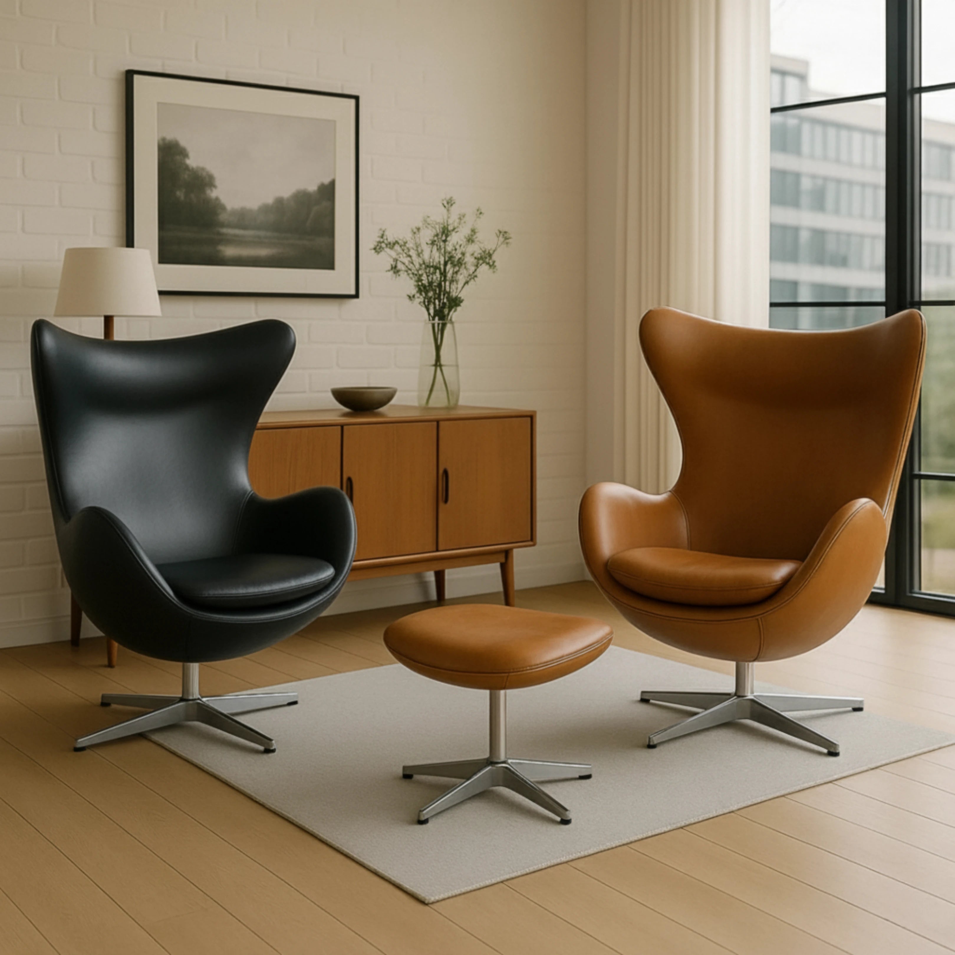 Egg Chair + Ottoman Chair Interior Moderna