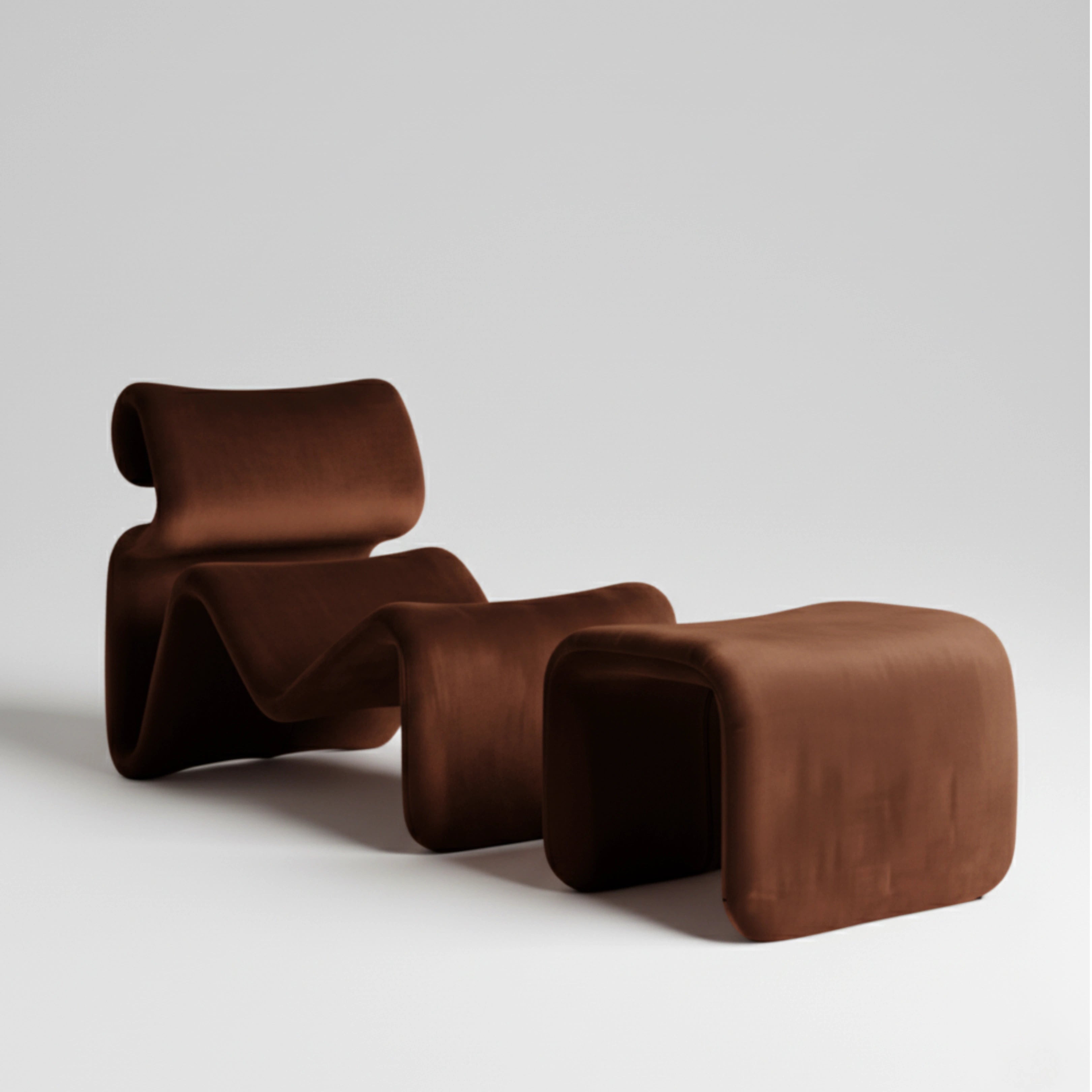 Etcetera Lounge Chair Chair Interior Moderna With Ottoman Chocolate Brown