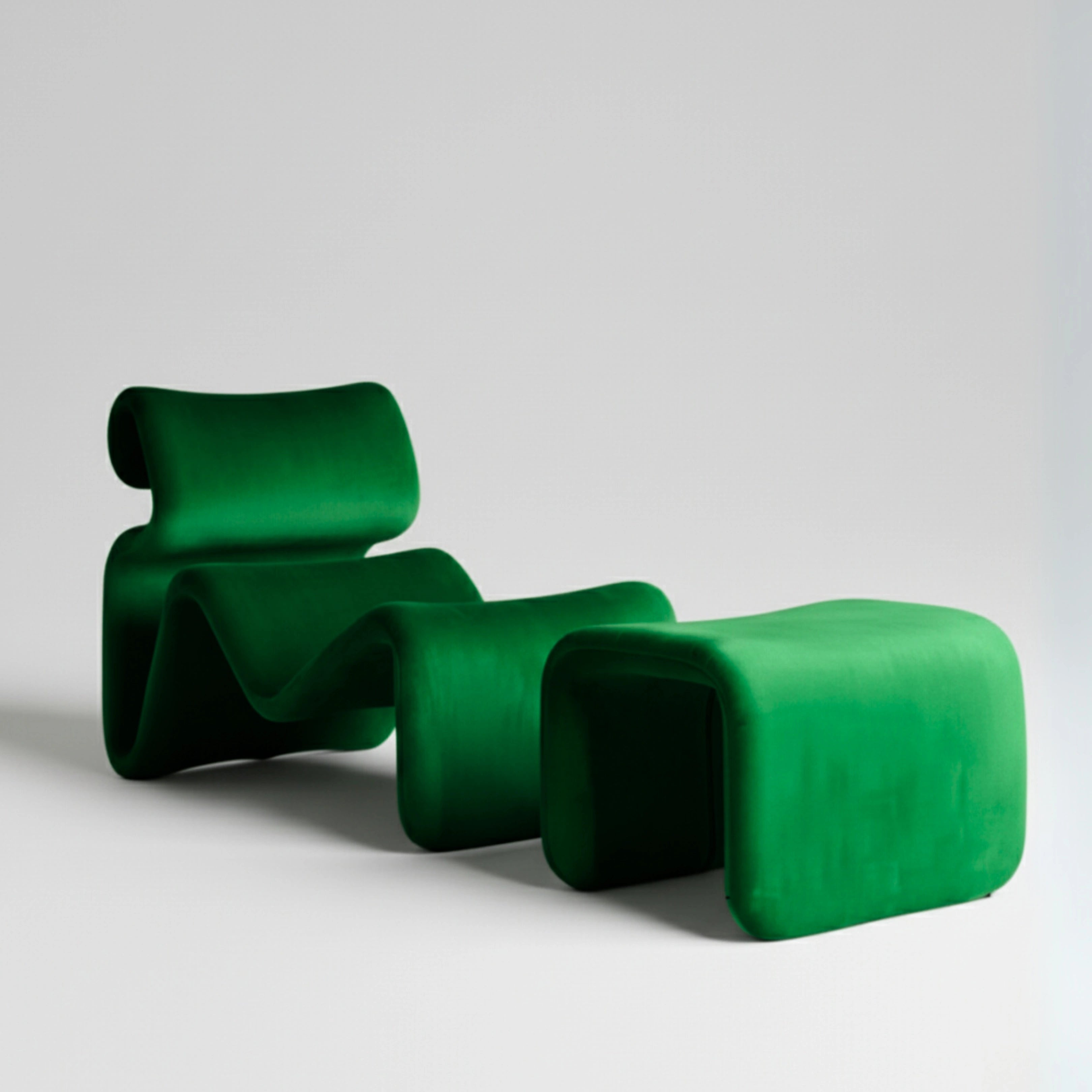 Etcetera Lounge Chair Chair Interior Moderna With Ottoman Grass Green