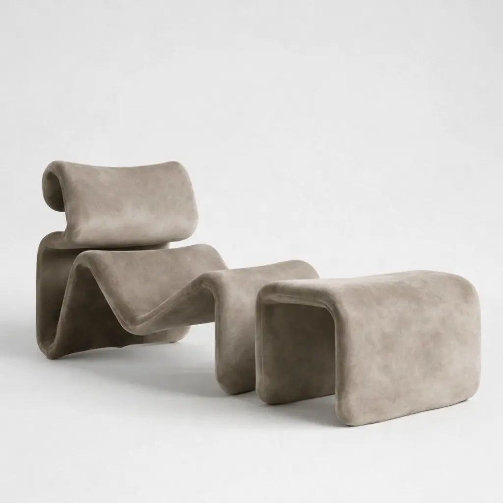 Etcetera Lounge Chair Chair Interior Moderna With Ottoman Mist Gray