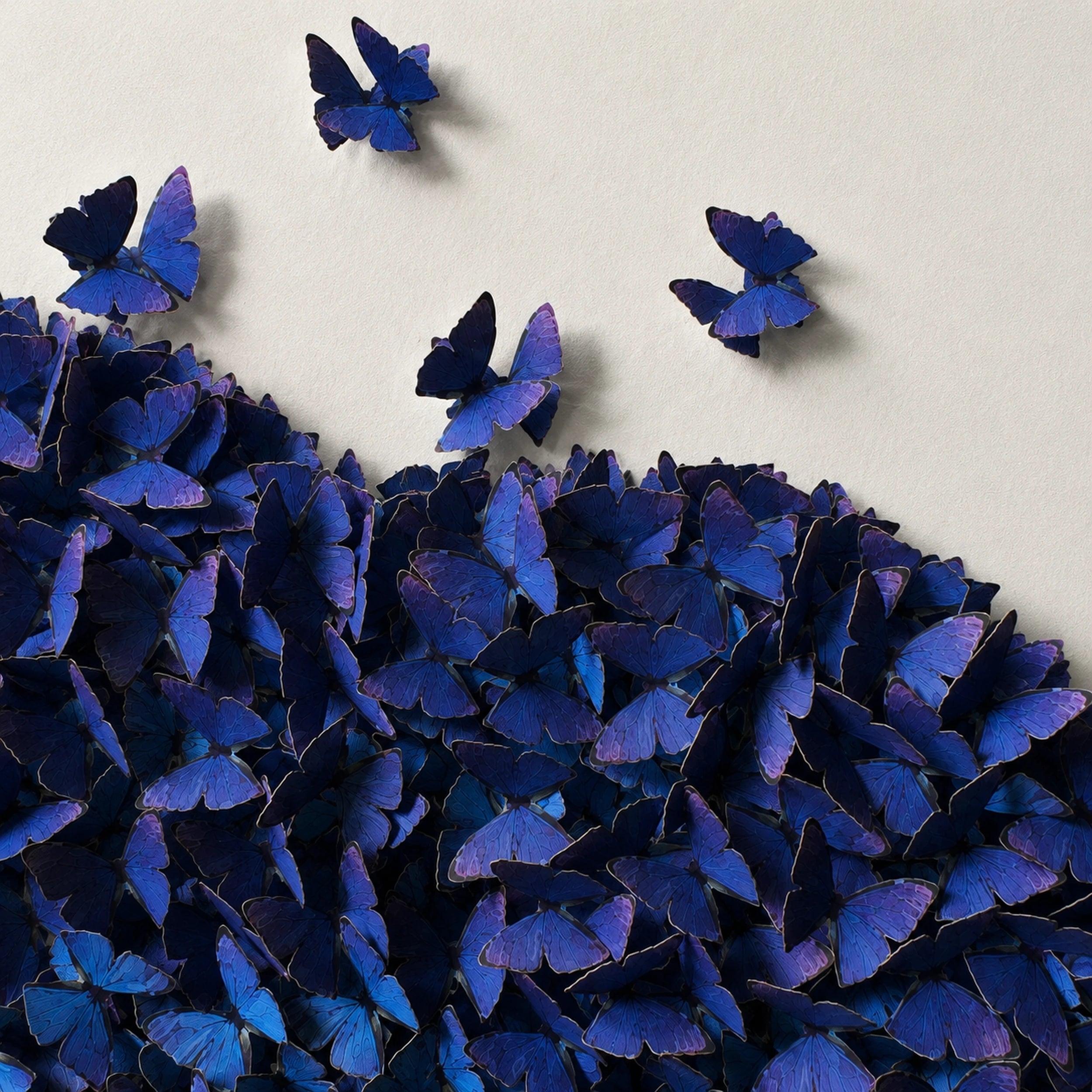 Gathered Ascent | Blue Wall Art Interior Moderna
