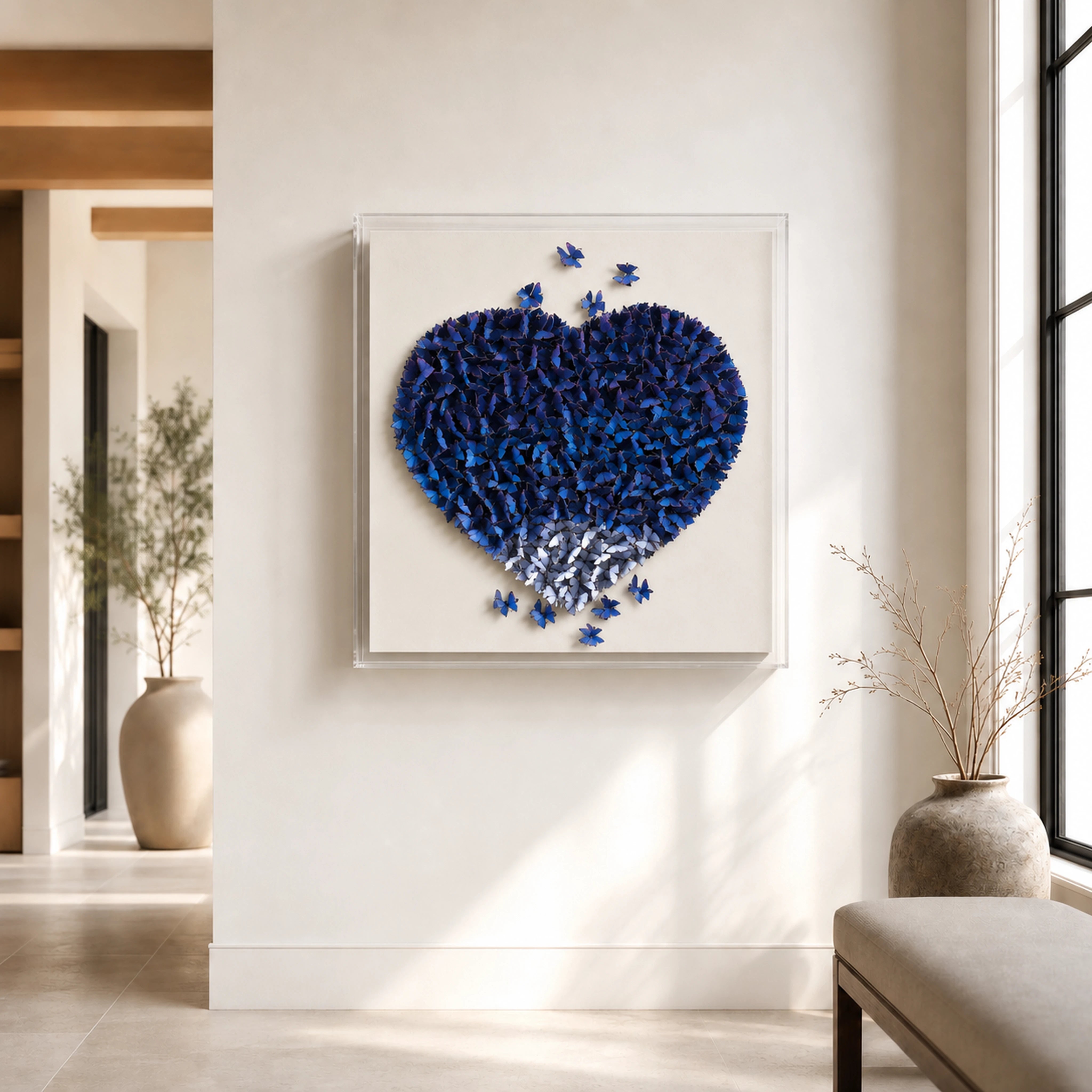 Gathered Ascent | Blue Wall Art Interior Moderna