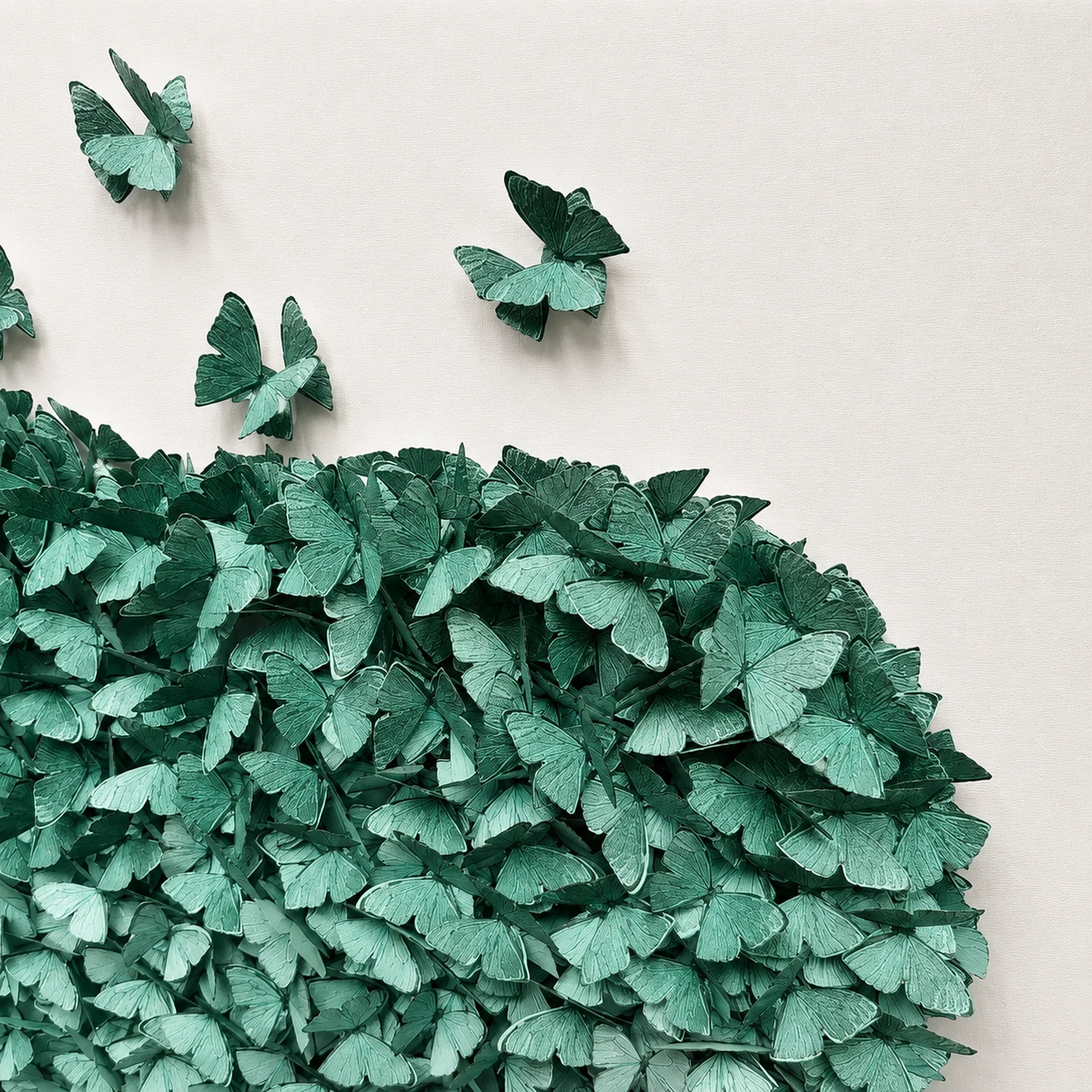 Gathered Ascent | Green Wall Art Interior Moderna