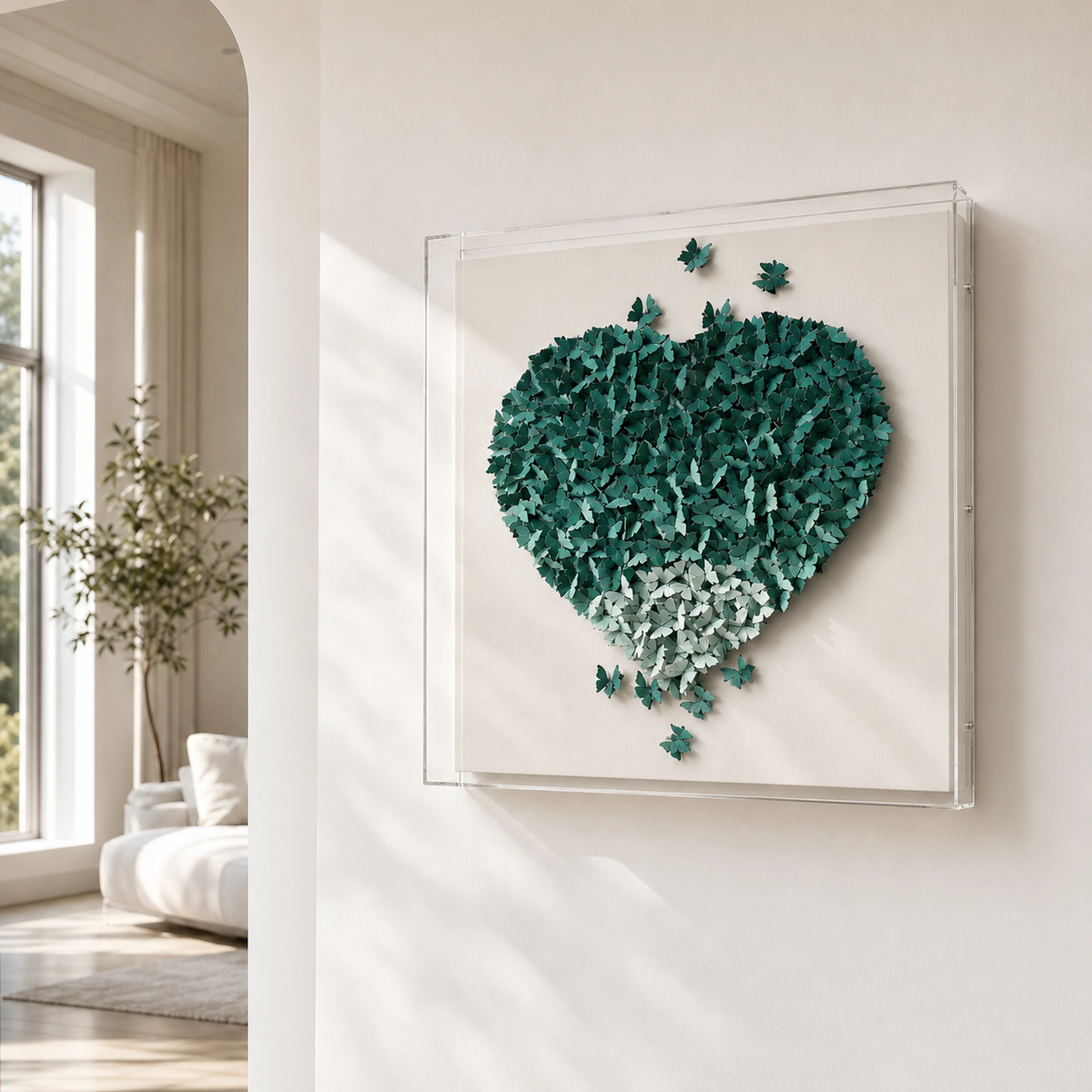 Gathered Ascent | Green Wall Art Interior Moderna