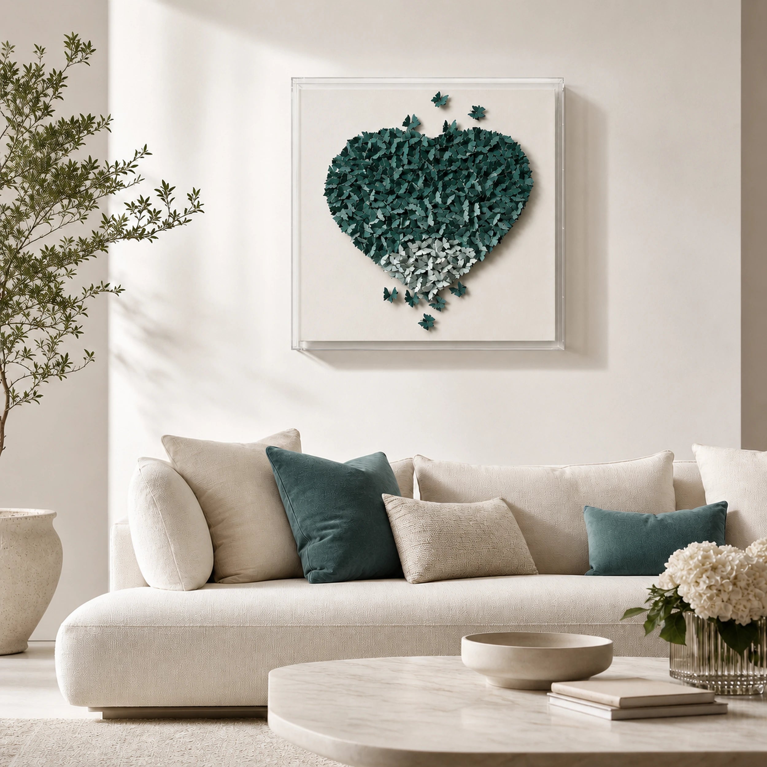 Gathered Ascent | Green Wall Art Interior Moderna
