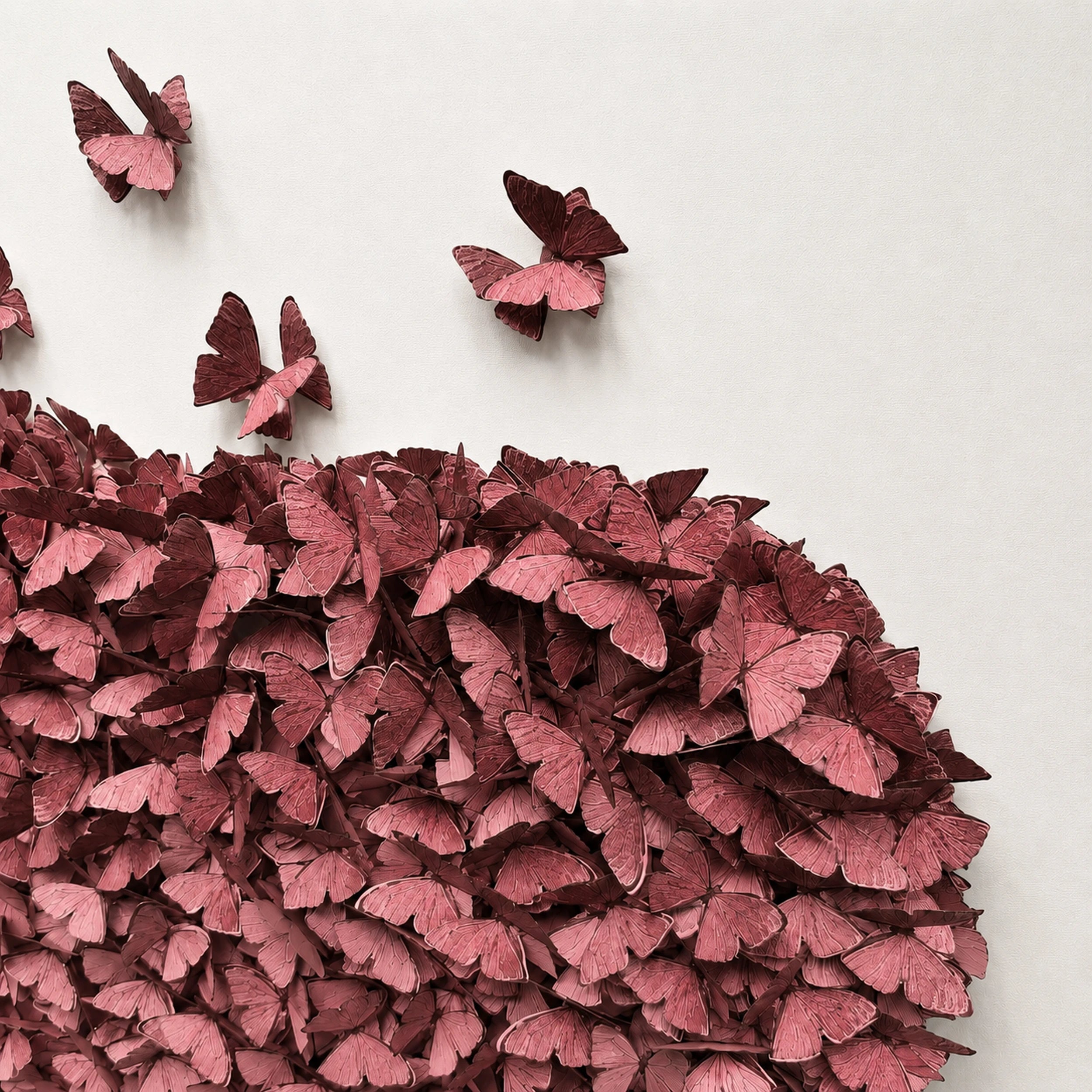 Gathered Ascent | Red Wall Art Interior Moderna