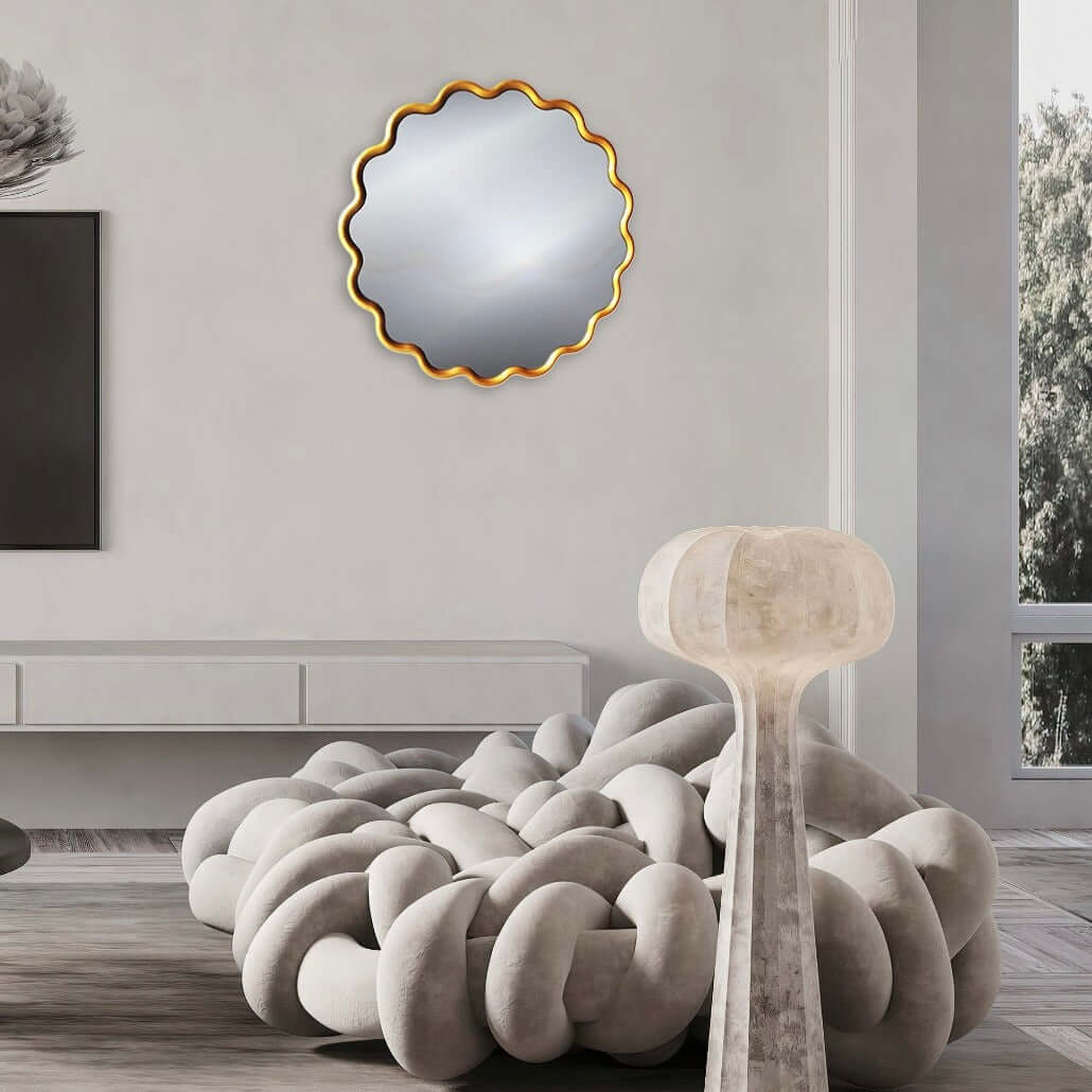 Round Wave Mirror Mirror Interior Moderna   