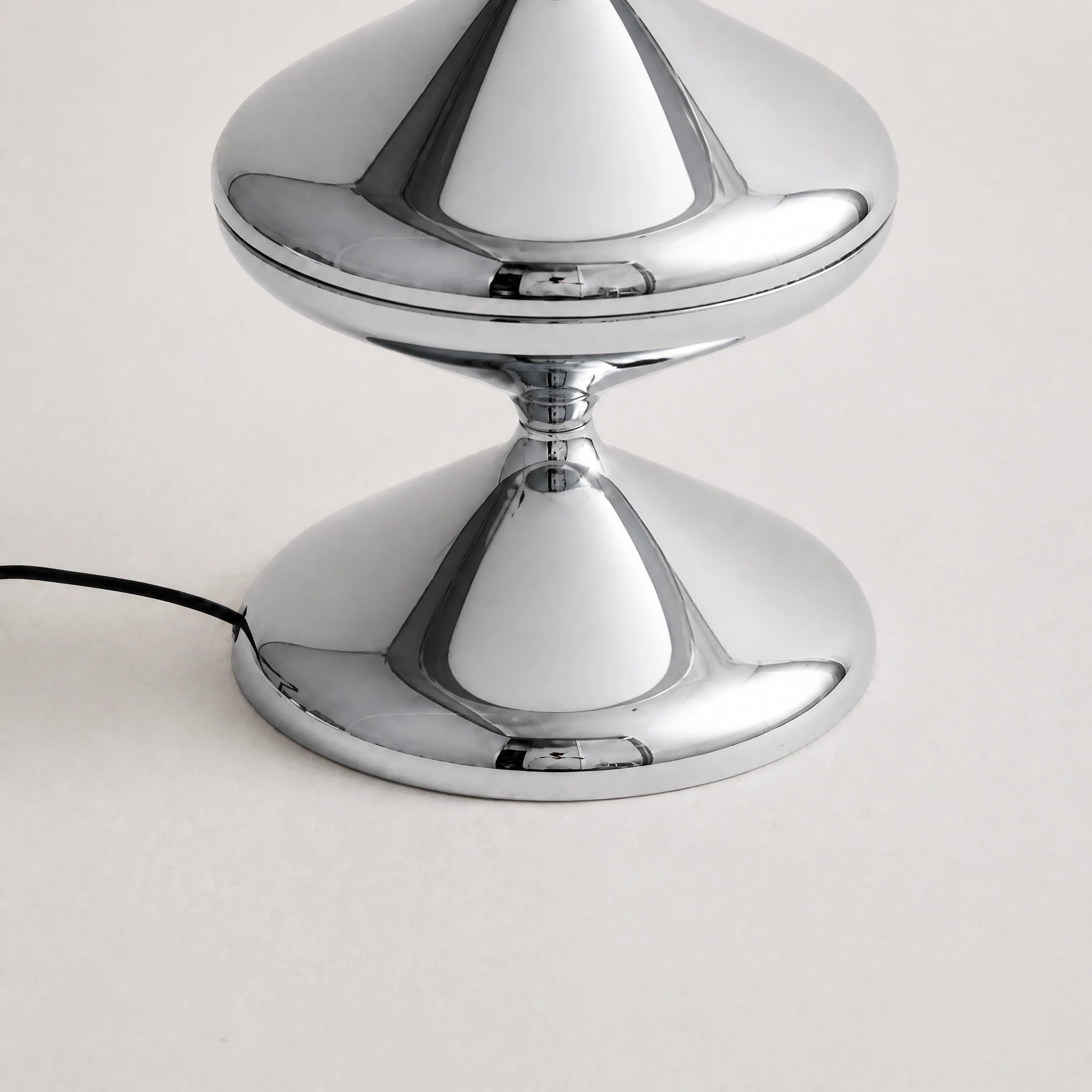 Chrome silver gourd floor lamp with stacked metal discs and frosted dome — view 5
