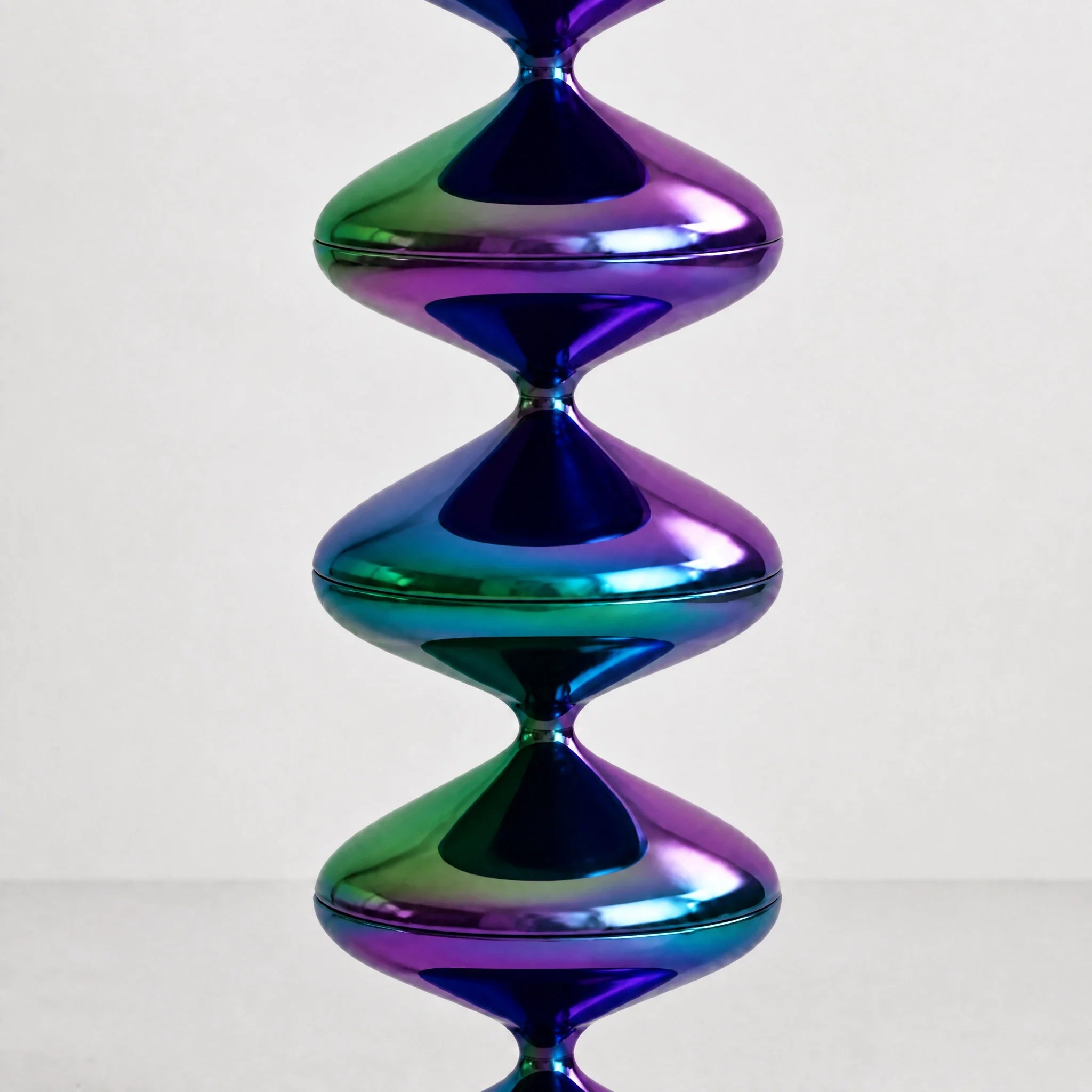 Aurora Prism gourd floor lamp with stacked metal discs and frosted dome — view 4