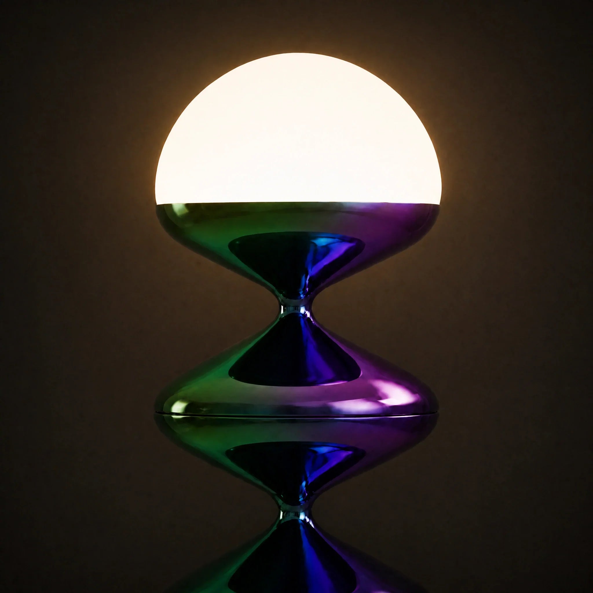 Aurora Prism gourd floor lamp with stacked metal discs and frosted dome — view 7