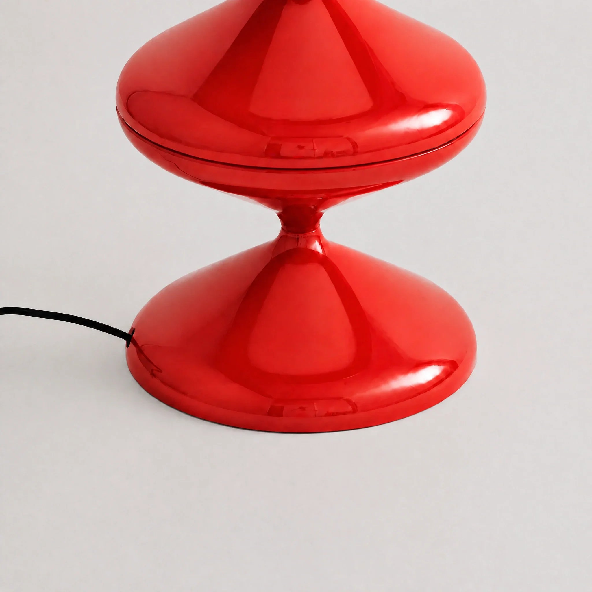 Couture Red gourd floor lamp with stacked metal discs and frosted dome — view 7