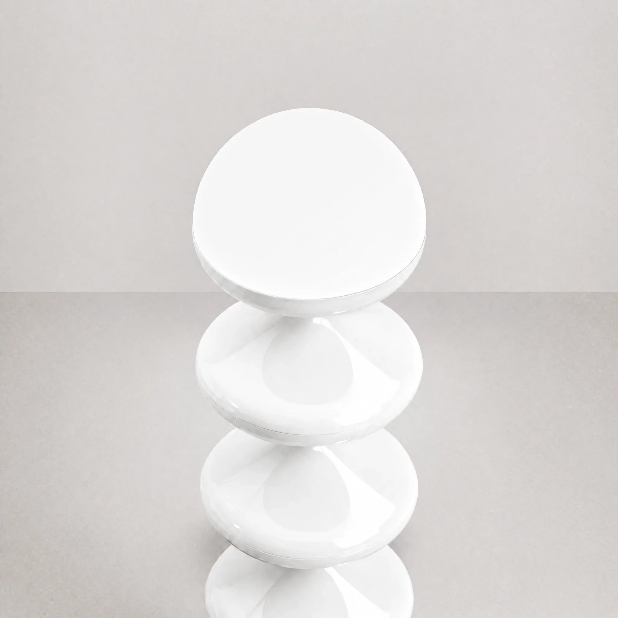 White gourd floor lamp with stacked metal discs and frosted dome — view 7