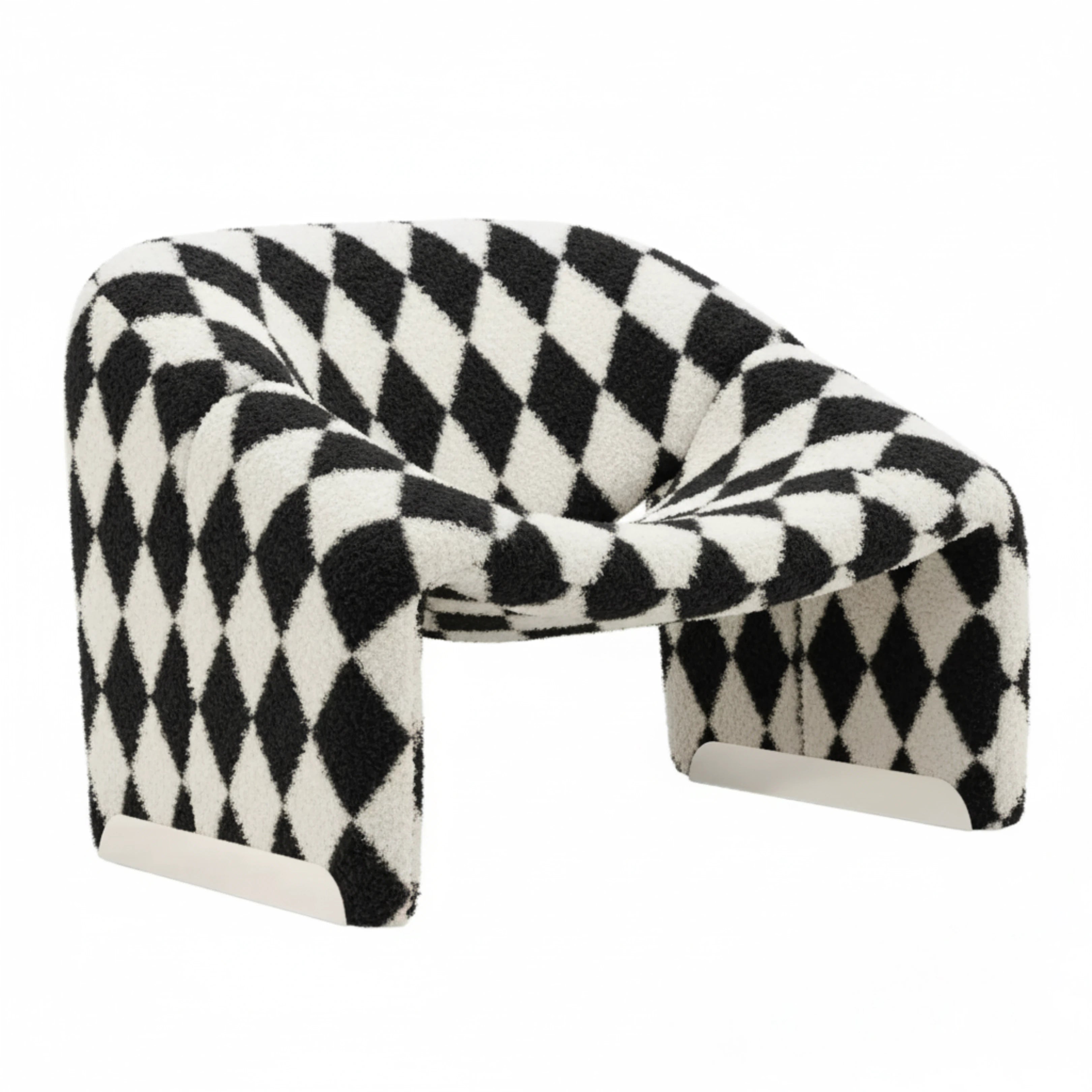 Groovy Chair Chair Interior Moderna Black + White Cotton
