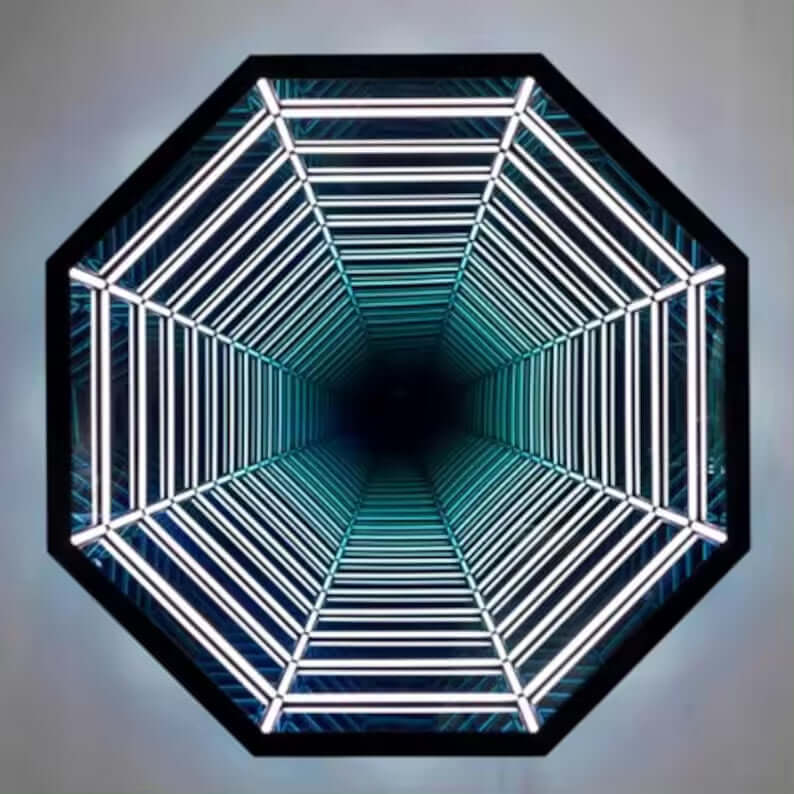 3D Octagon Infinity Mirror Mirror Interior Moderna   