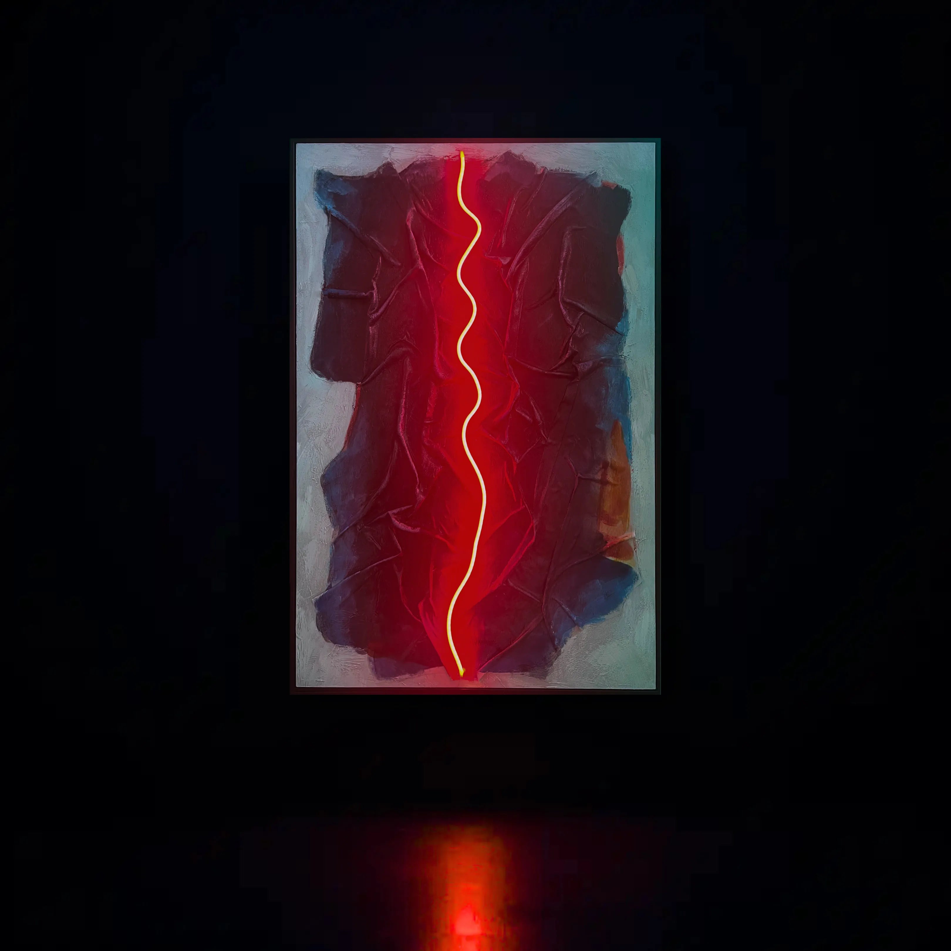 Neon Crease Wall Art Interior Moderna Pink