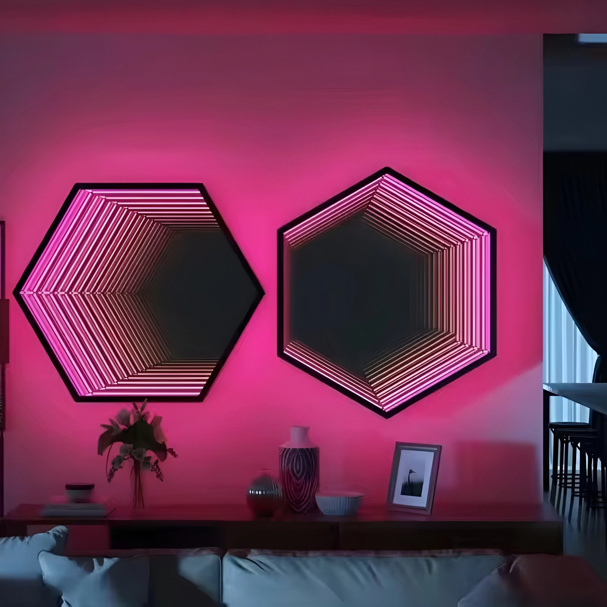 Hexagon Infinity Mirror Mirror Interior Moderna