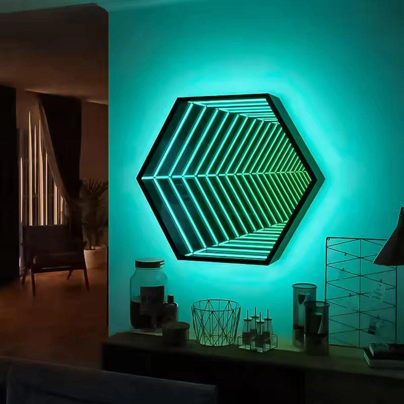 Hexagon Infinity Mirror Mirror Interior Moderna