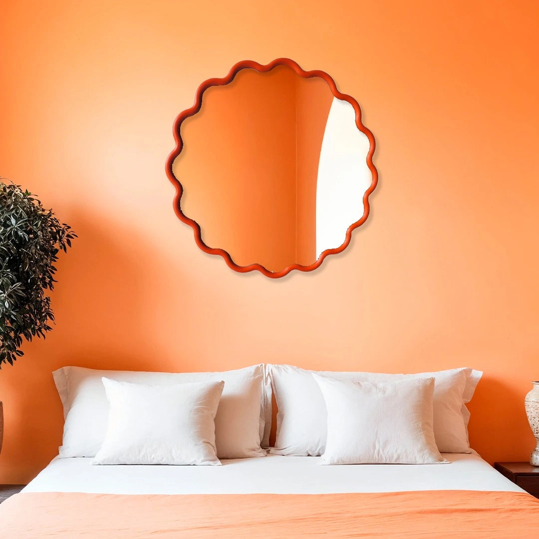 Round Wave Mirror Mirror Interior Moderna