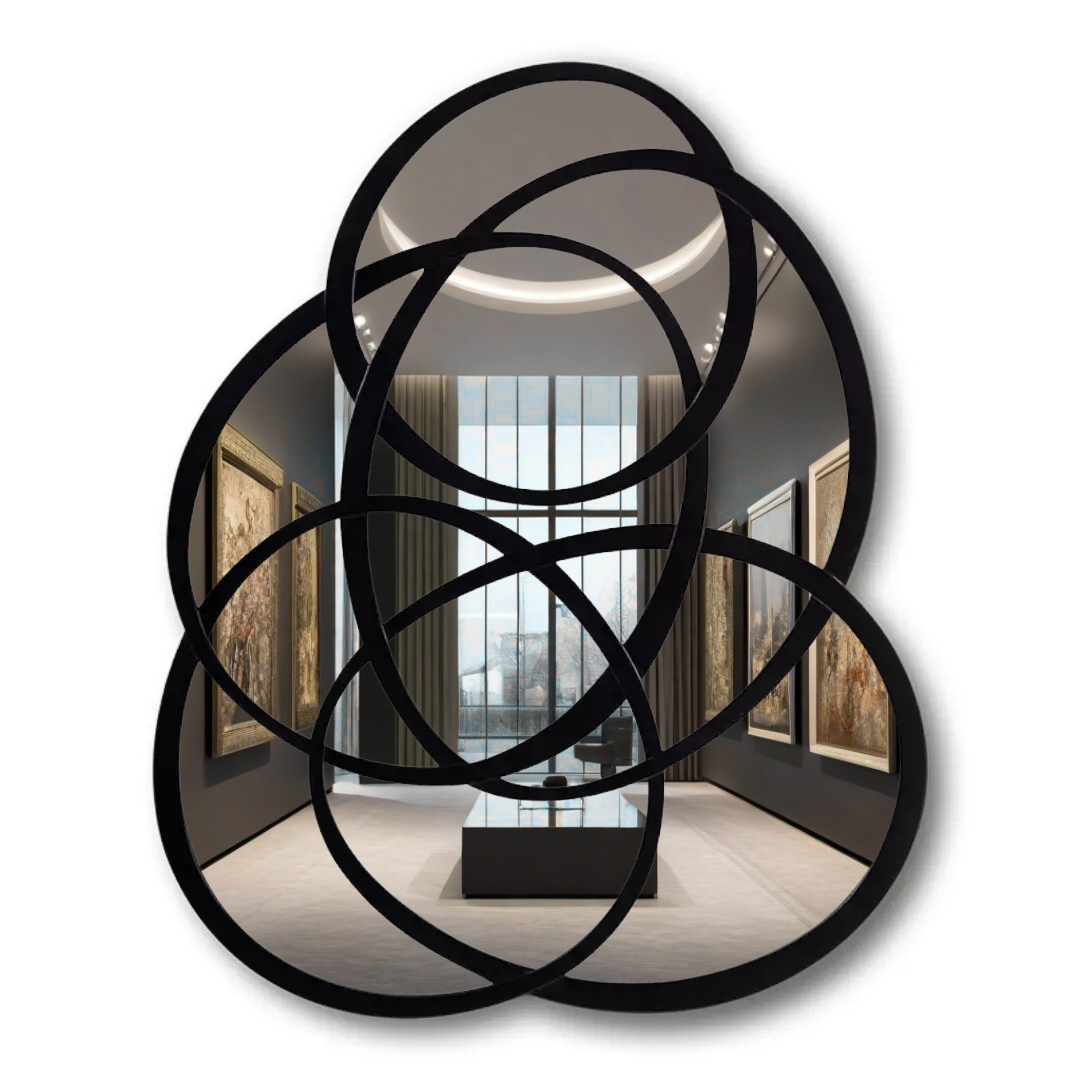 Rings of Infinity Wall Mirror Mirror Interior Moderna Black