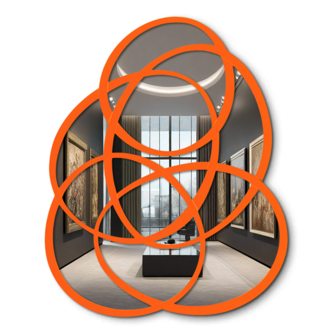 Rings of Infinity Wall Mirror Mirror Interior Moderna Orange