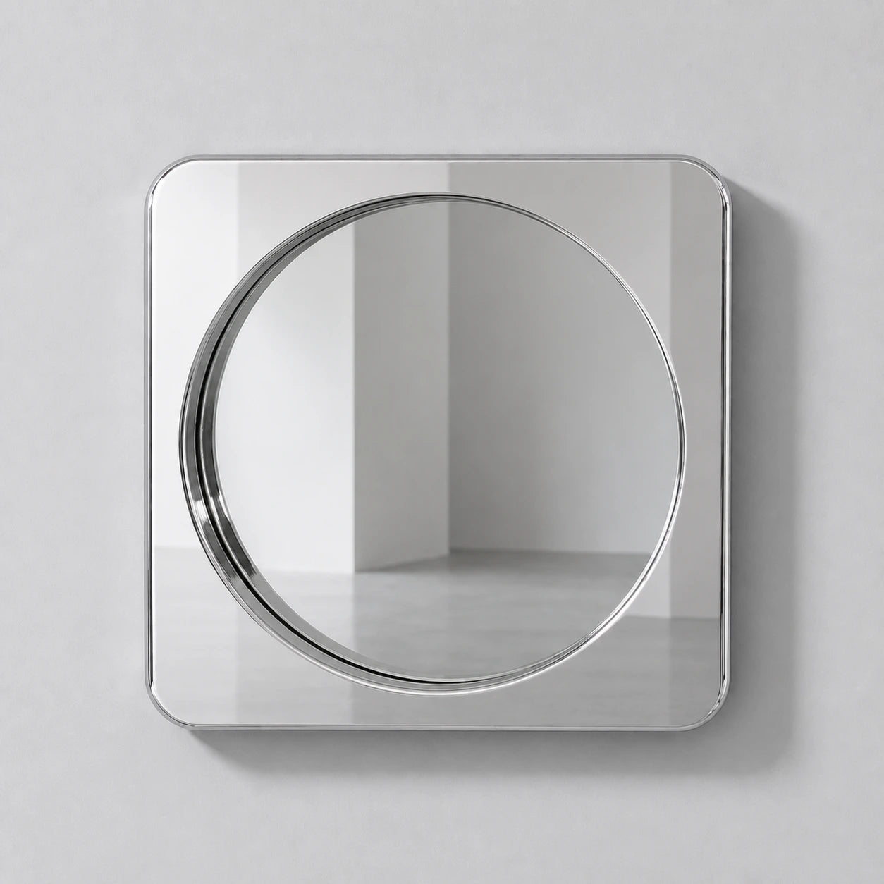 Rounded Square Mirror | Silver Mirror Interior Moderna Small