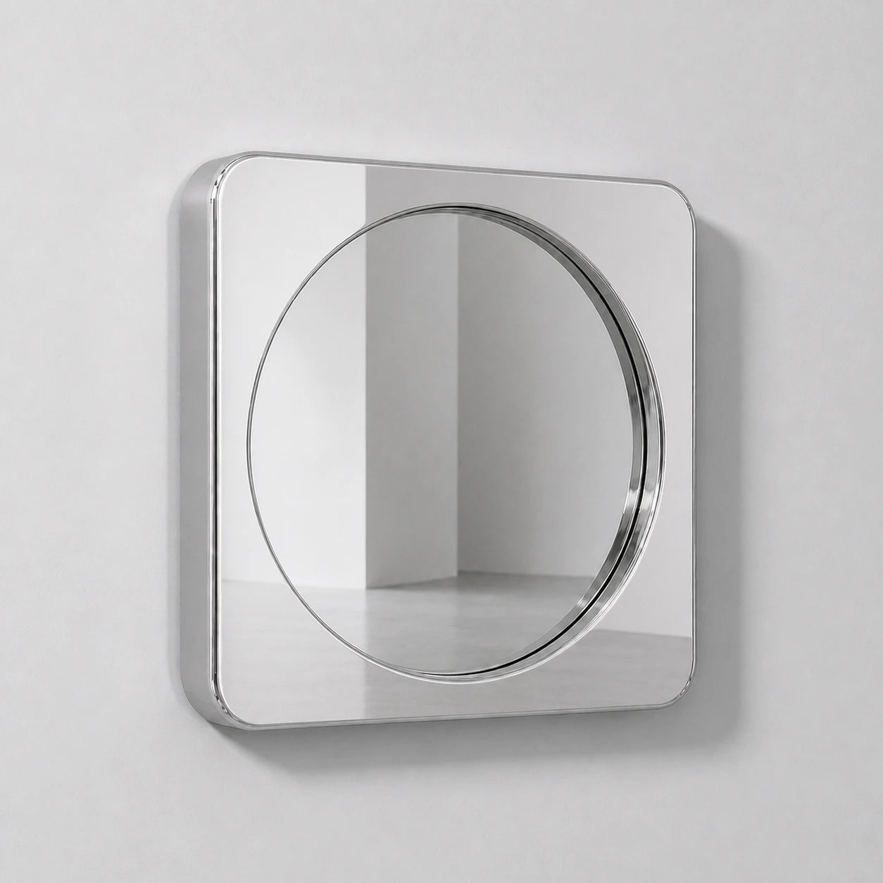 Rounded Square Mirror | Silver Mirror Interior Moderna