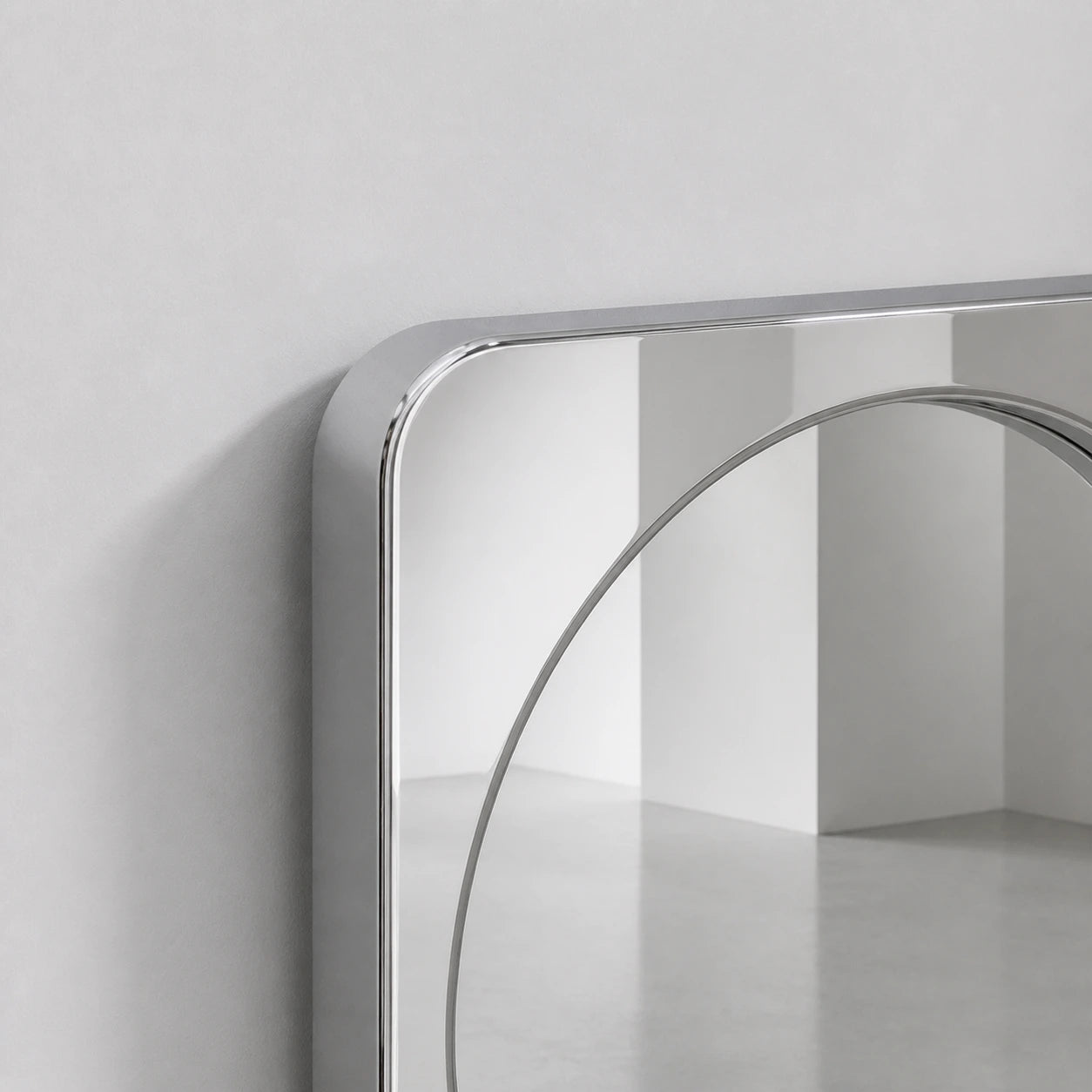Rounded Square Mirror | Silver Mirror Interior Moderna