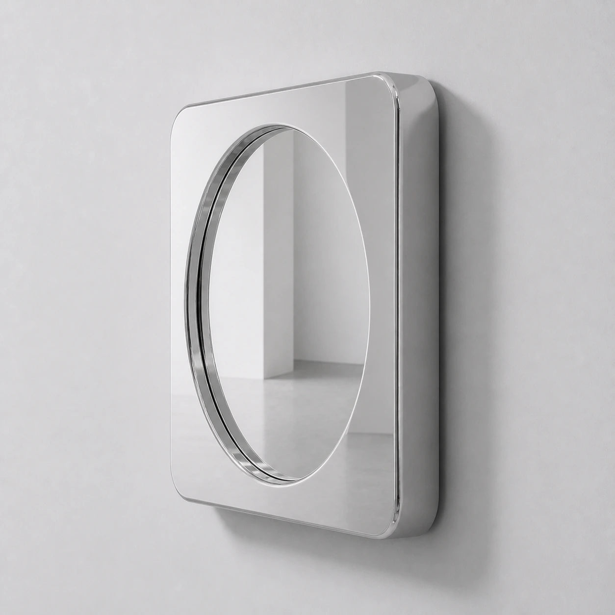 Rounded Square Mirror | Silver Mirror Interior Moderna