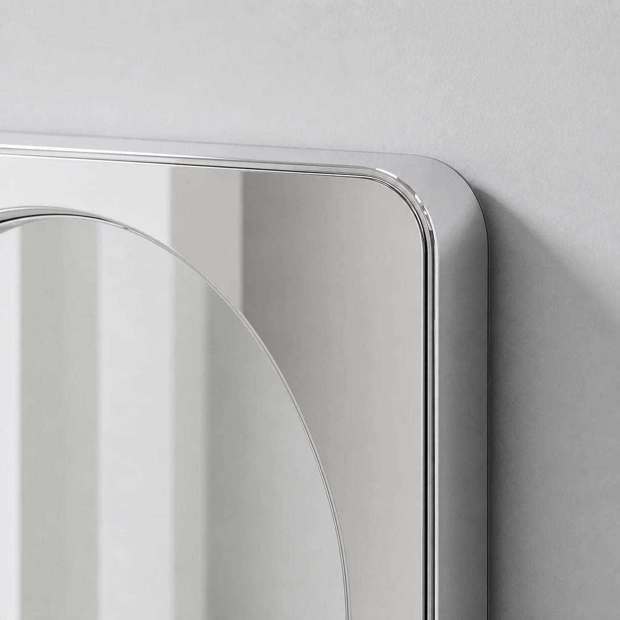Rounded Square Mirror | Silver Mirror Interior Moderna