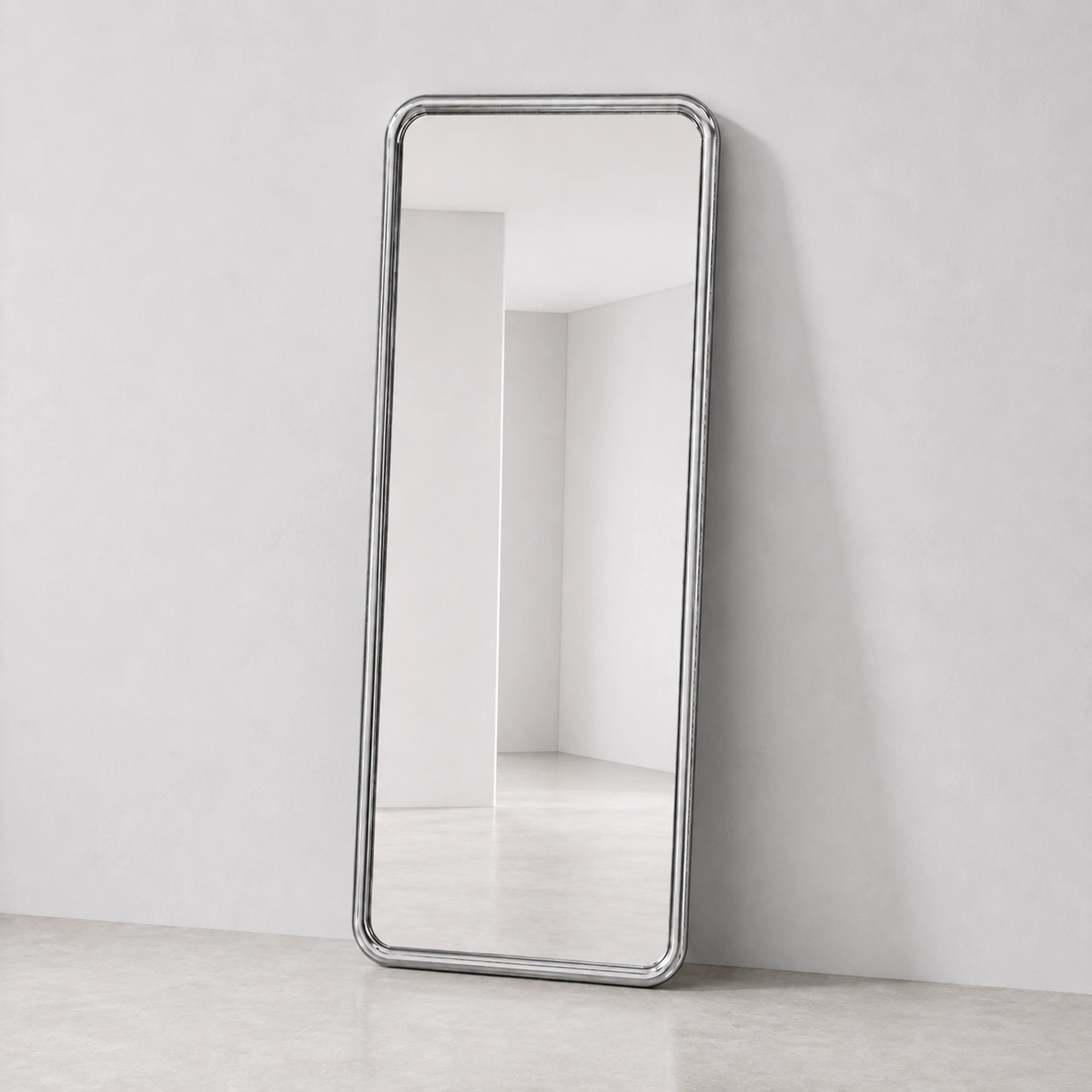 Chrome Bold Rectangle Mirror Mirror Interior Moderna