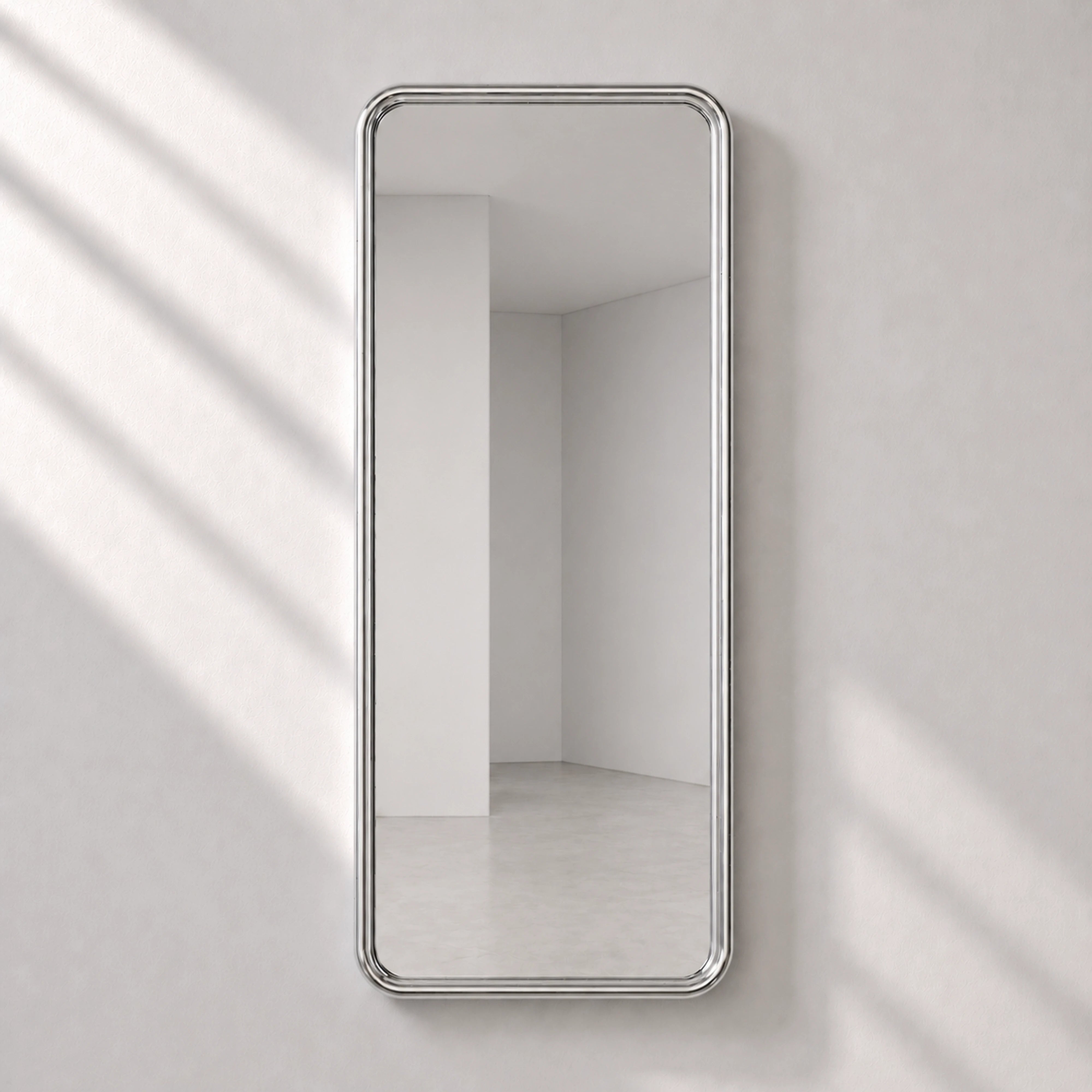 Chrome Bold Rectangle Mirror Mirror Interior Moderna