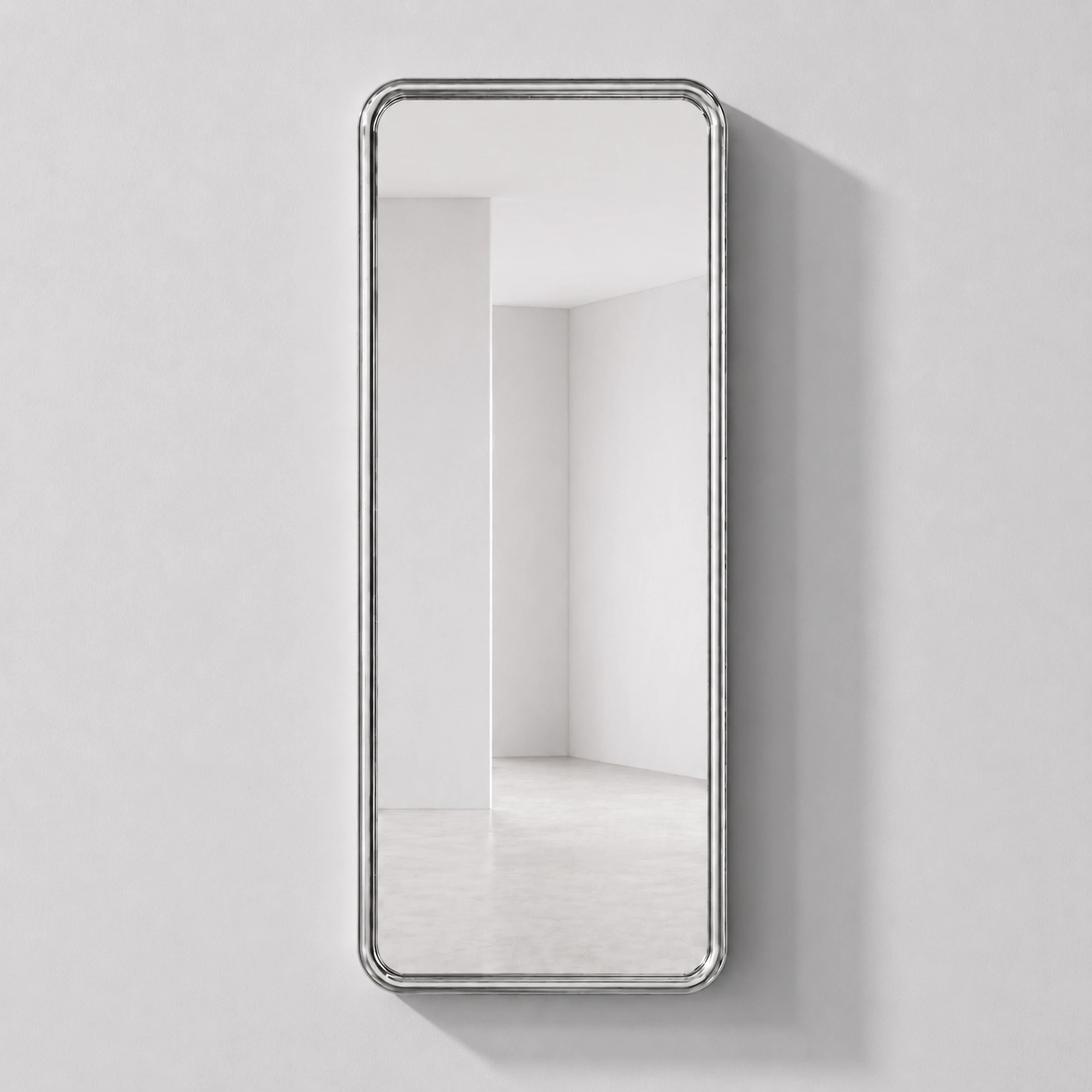 Chrome Bold Rectangle Mirror Mirror Interior Moderna