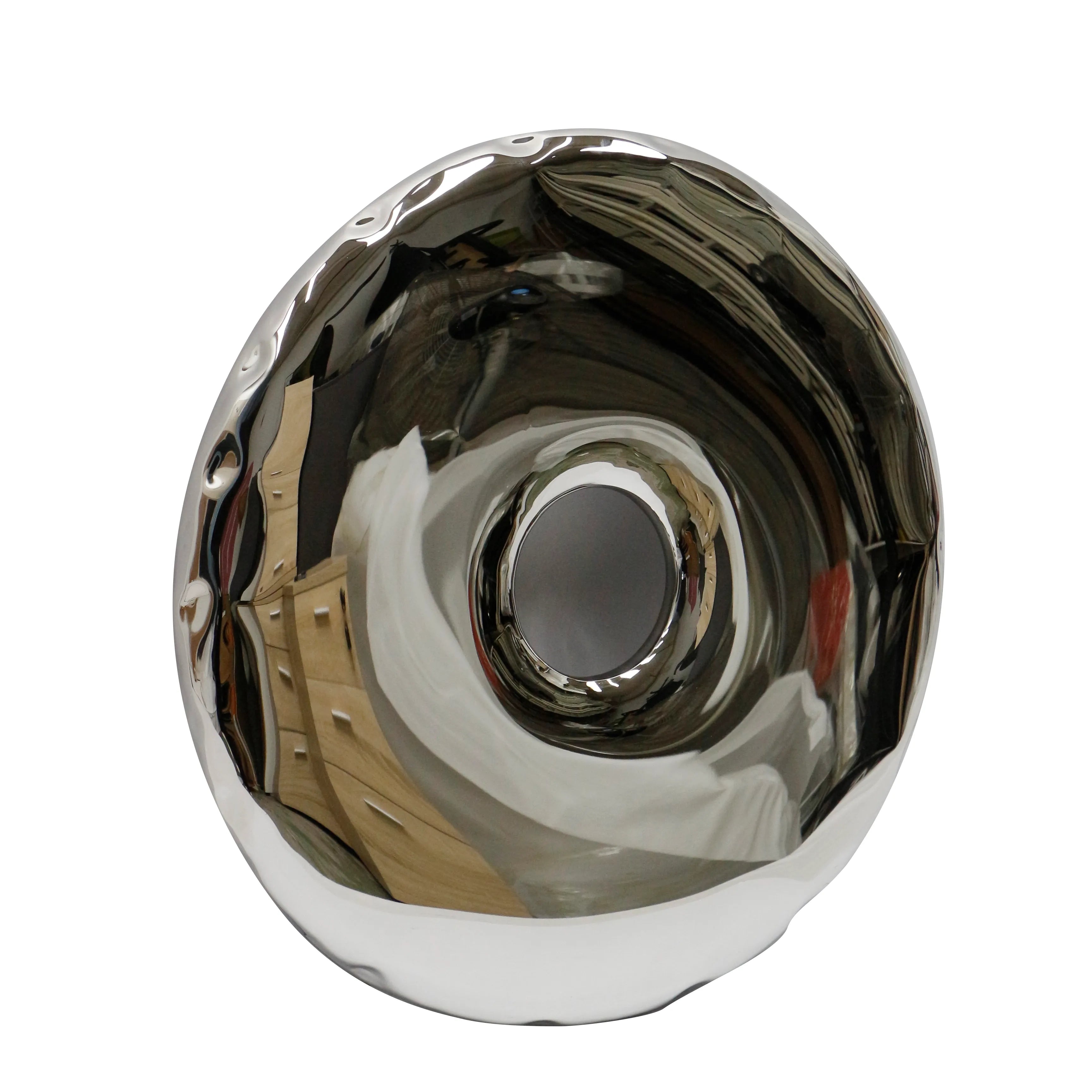 Chrome Ballon Ring Wall Sculpture Mirror Interior Moderna