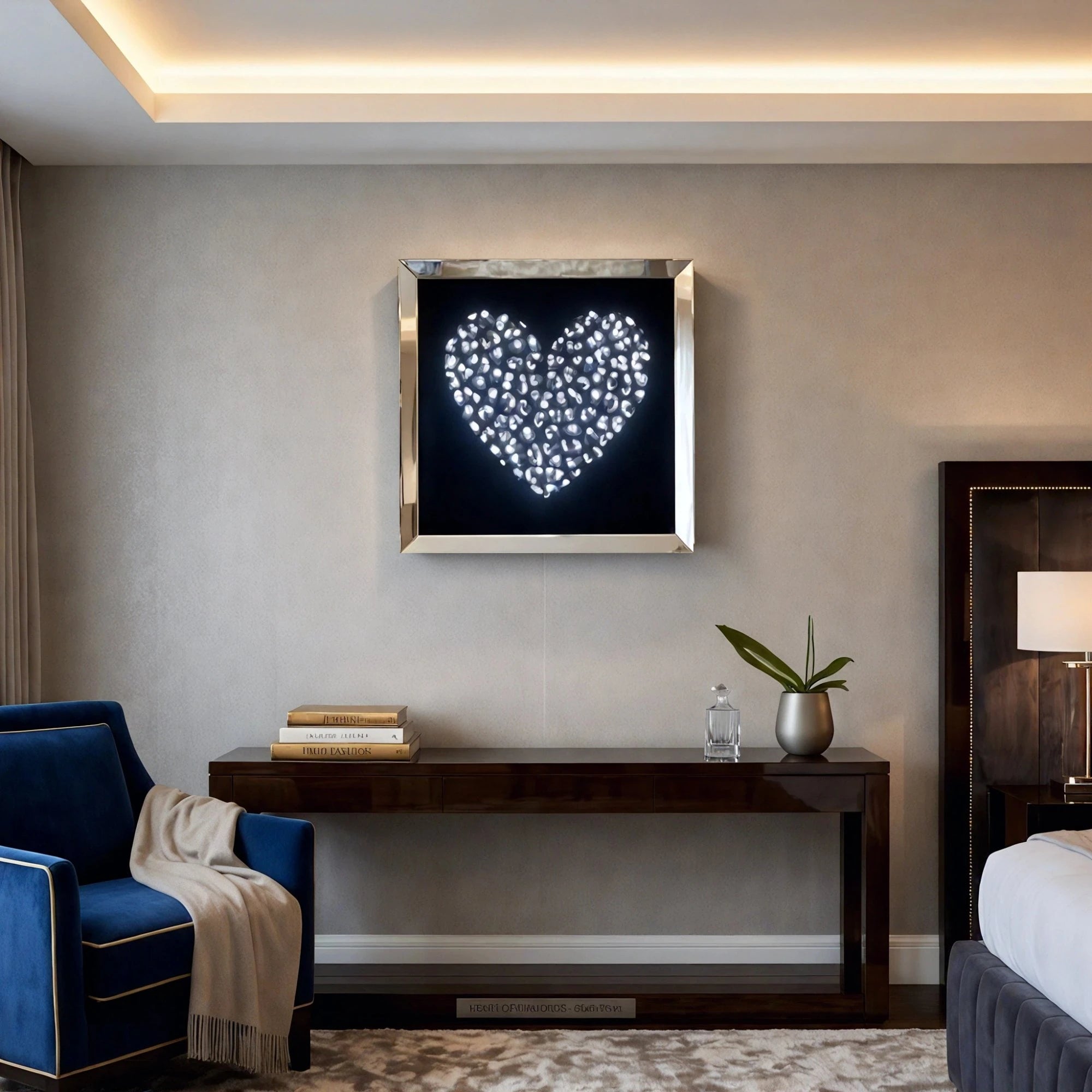 Midnight Hearts Wall Art Interior Moderna