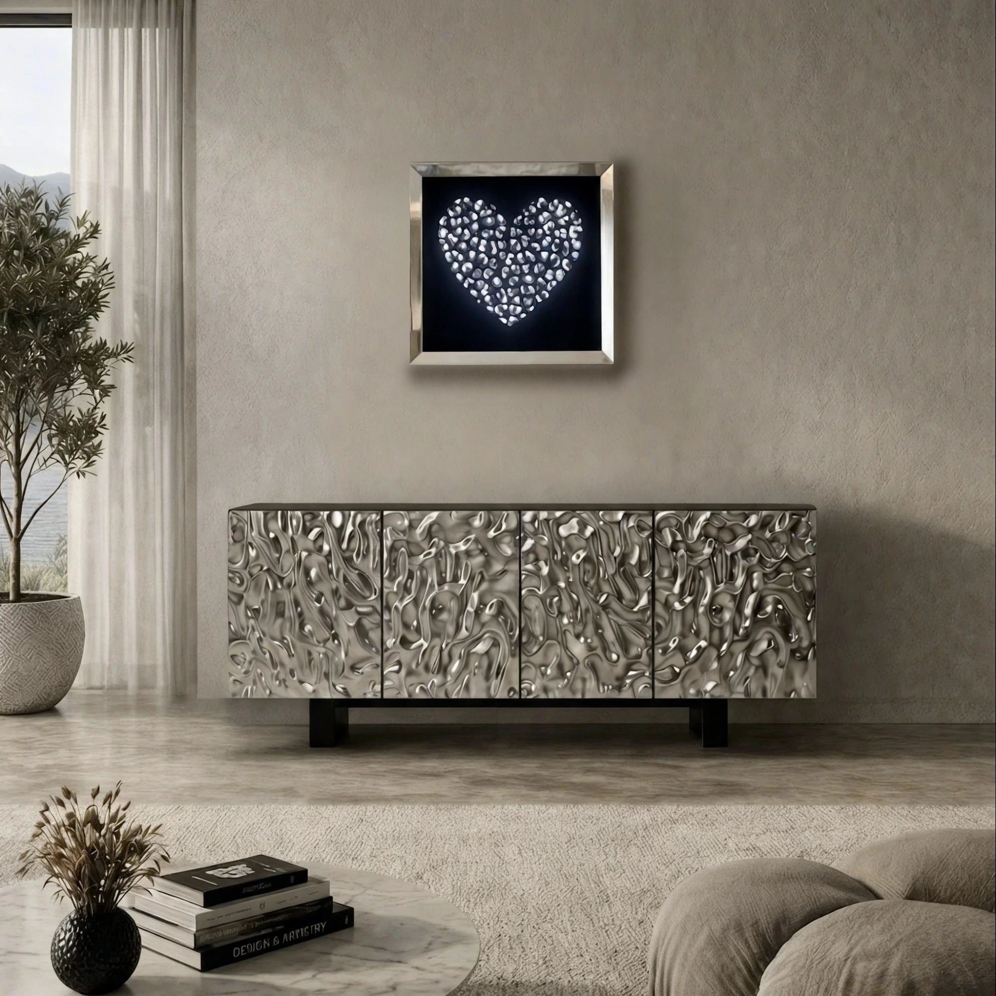 Midnight Hearts Wall Art Interior Moderna