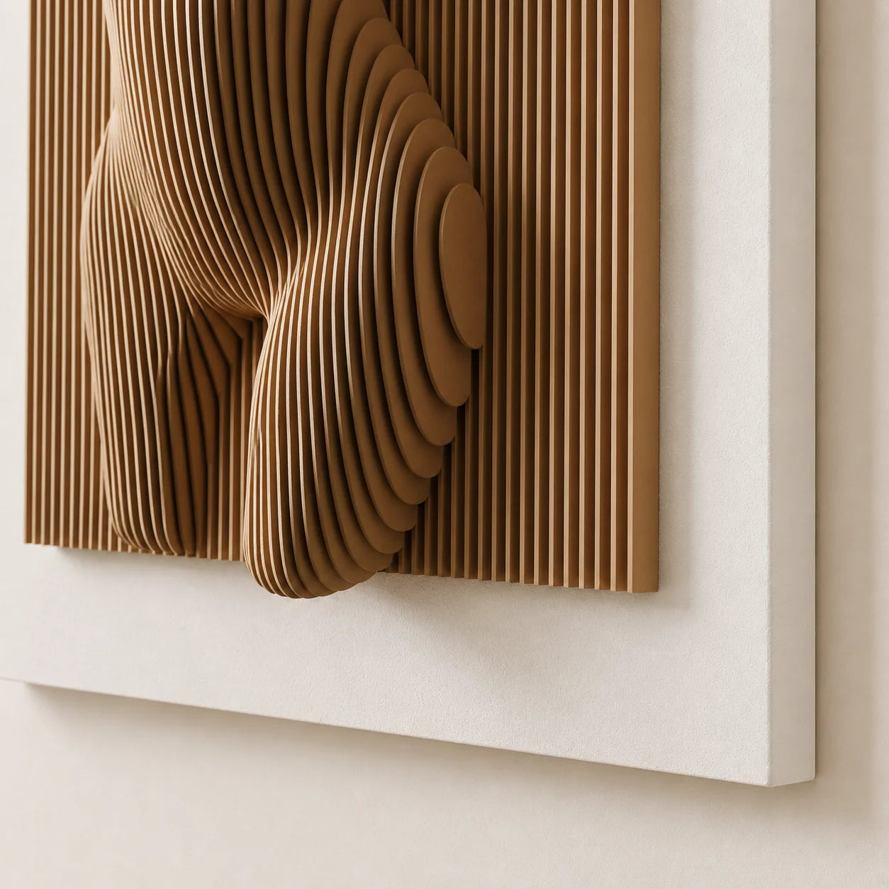 Naked Elegance | Parametric Wood Carving Wall Art Interior Moderna