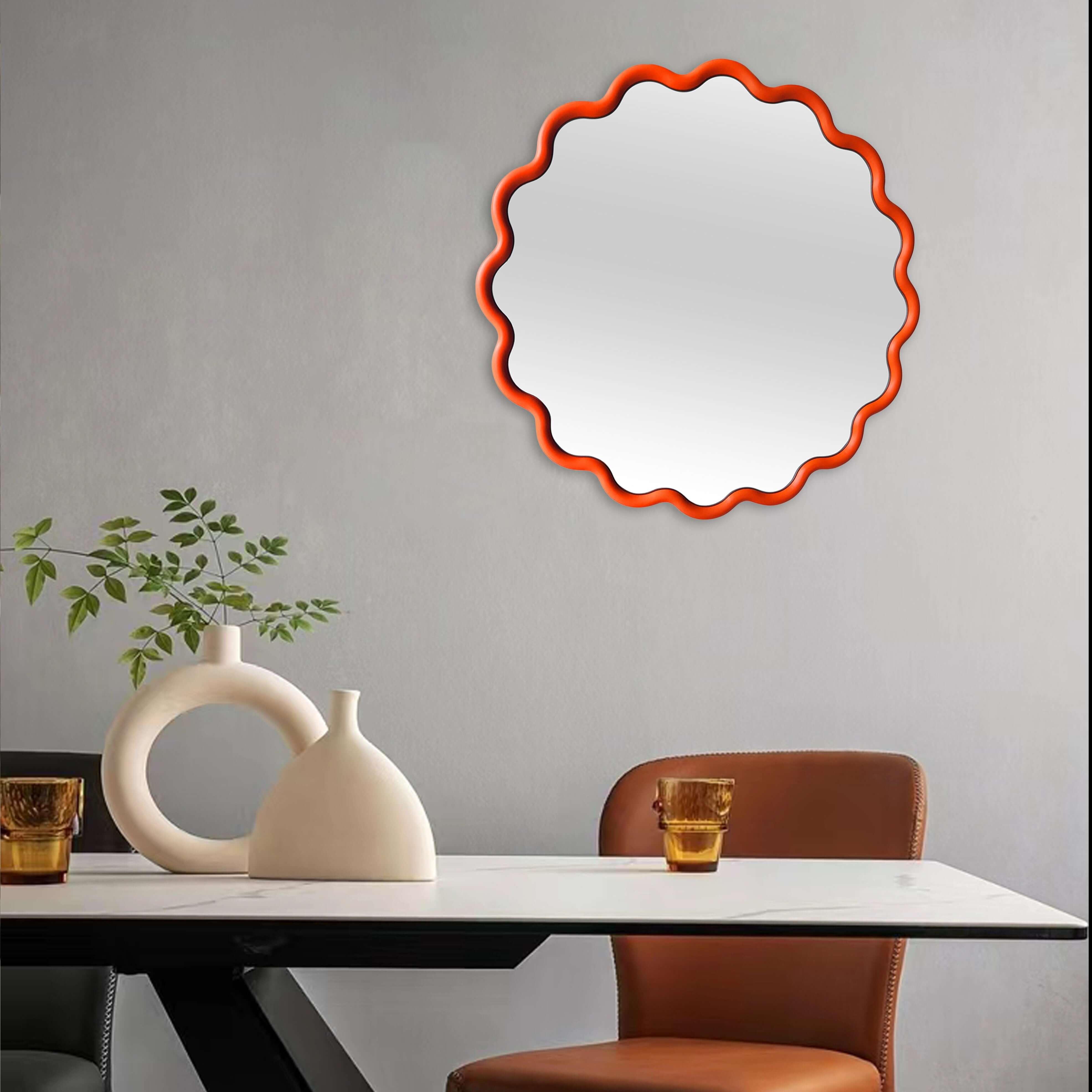 Round Wave Mirror Mirror Interior Moderna   